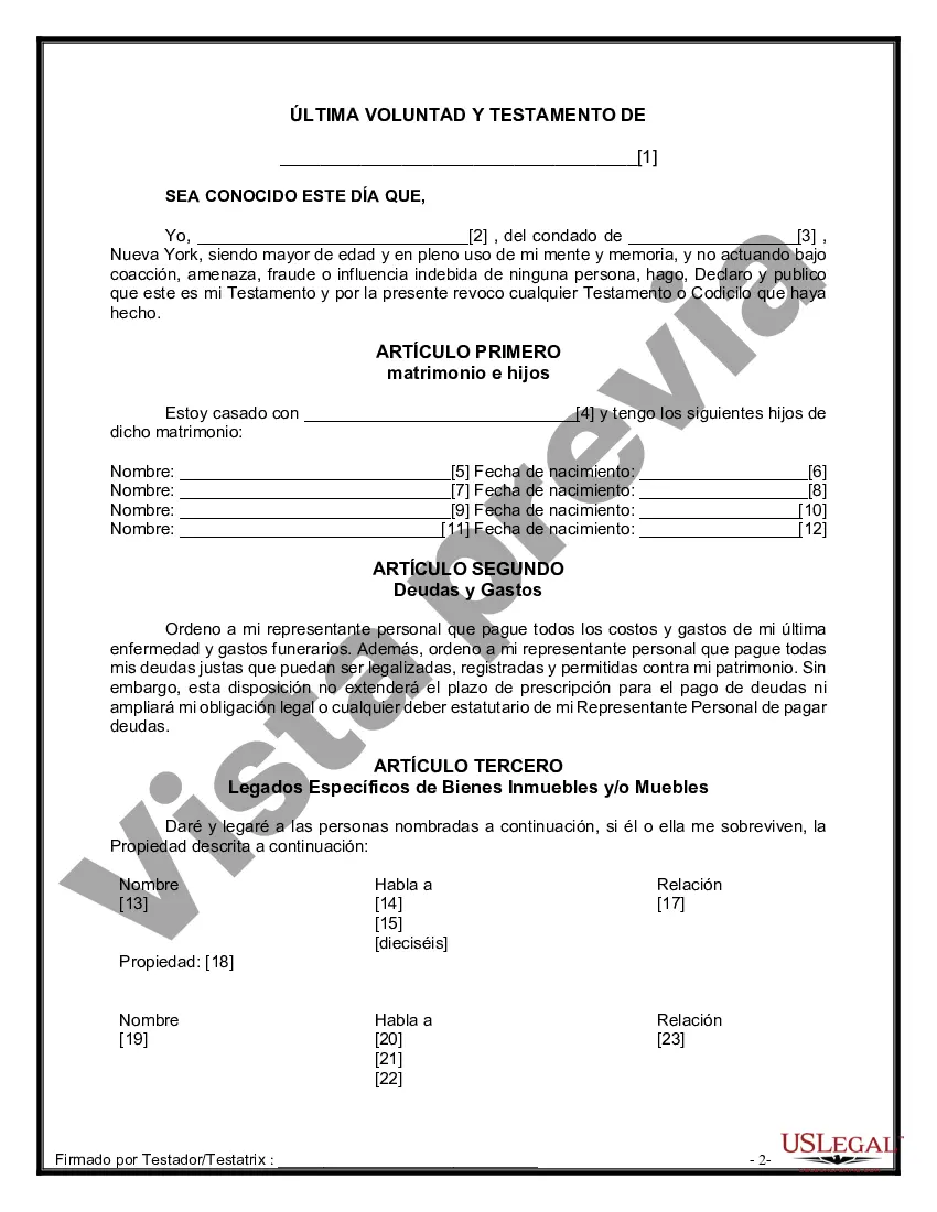 Preview Paquete de Voluntades Mutuas con Últimas Voluntades y Testamentos para Pareja Casada con Hijos Mayores y Menores
