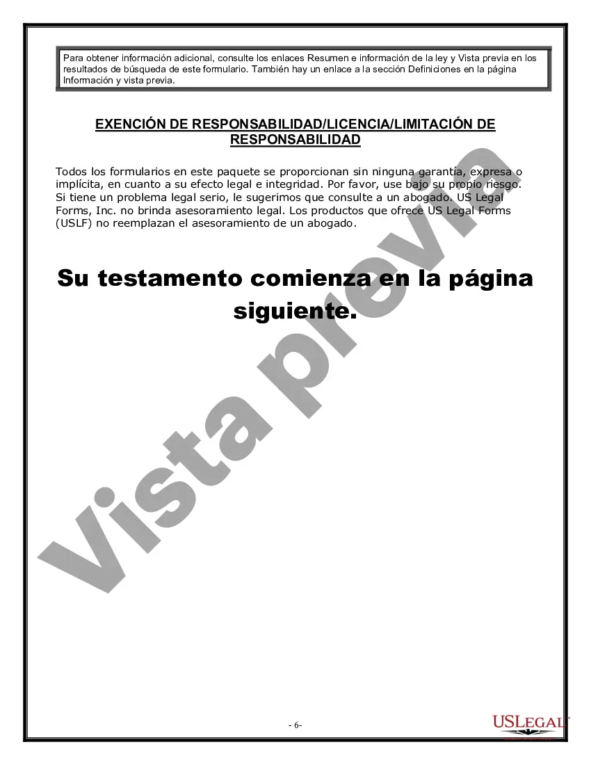 Preview Formulario de testamento y última voluntad legal para viuda o viudo con hijos adultos