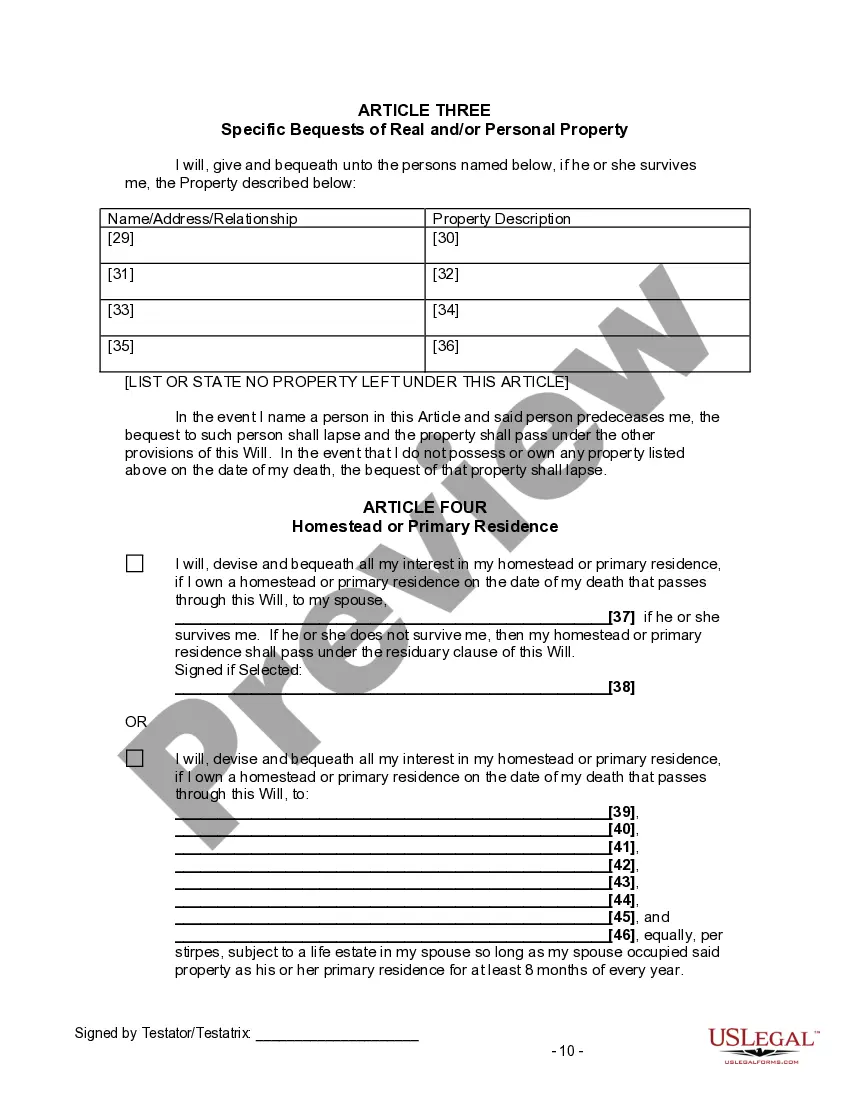 Preview Last Will and Testament for Divorced and Remarried Person with Mine, Yours and Ours Children
