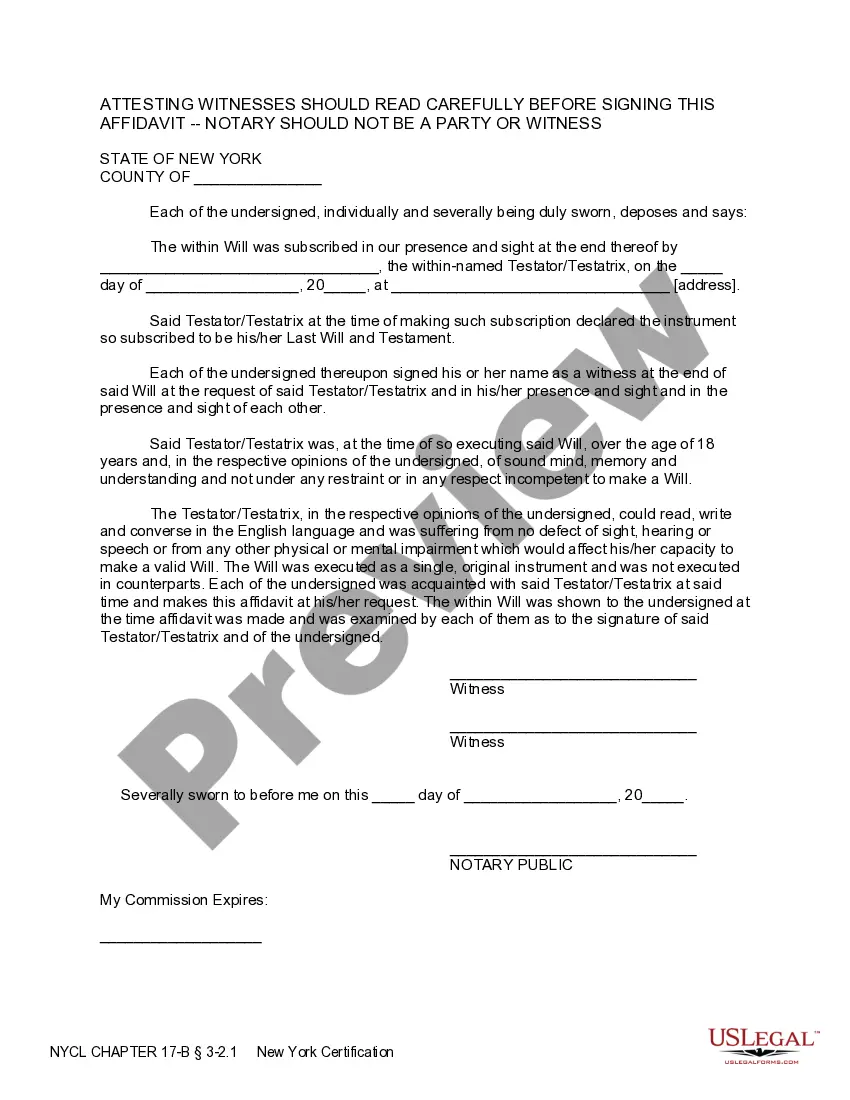 Preview Last Will and Testament with All Property to Trust called a Pour Over Will