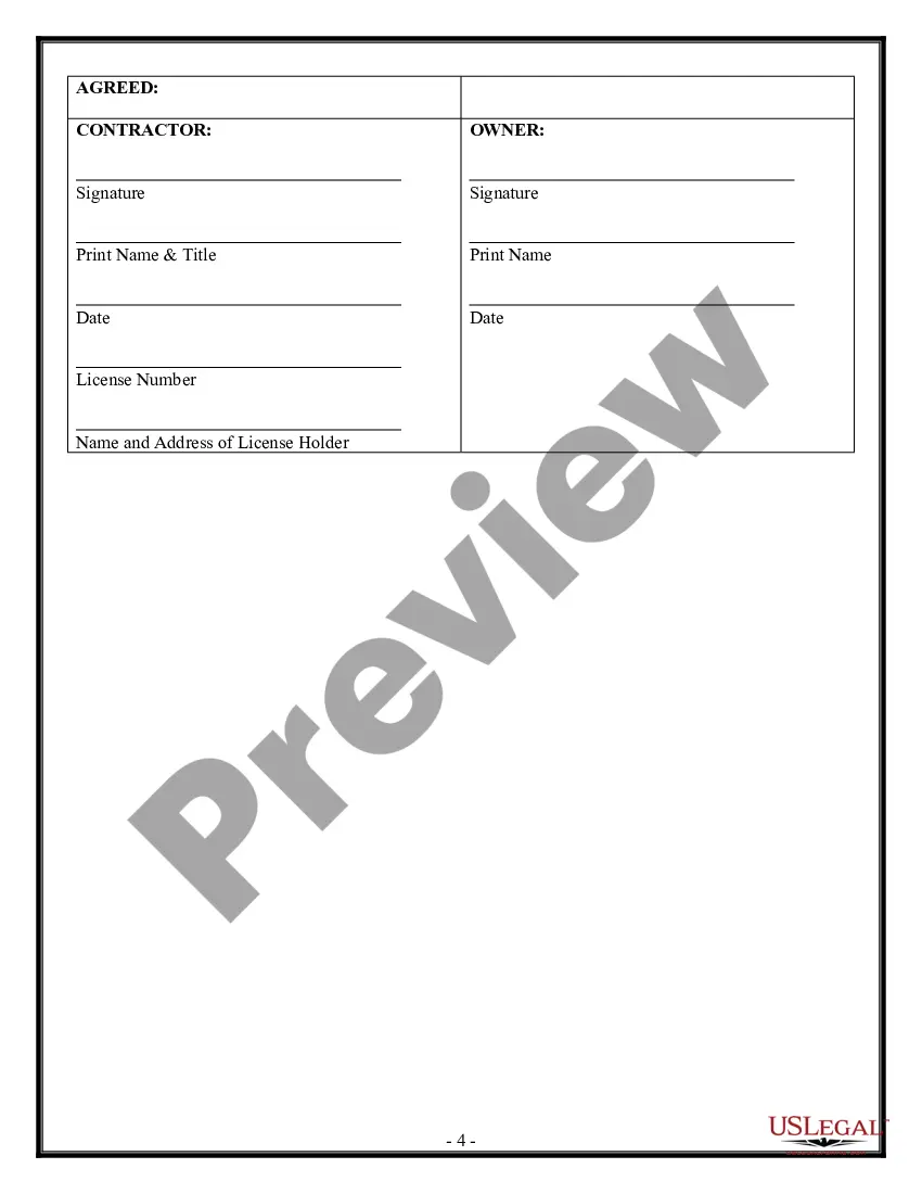 Preview Site Work Contract for Contractor