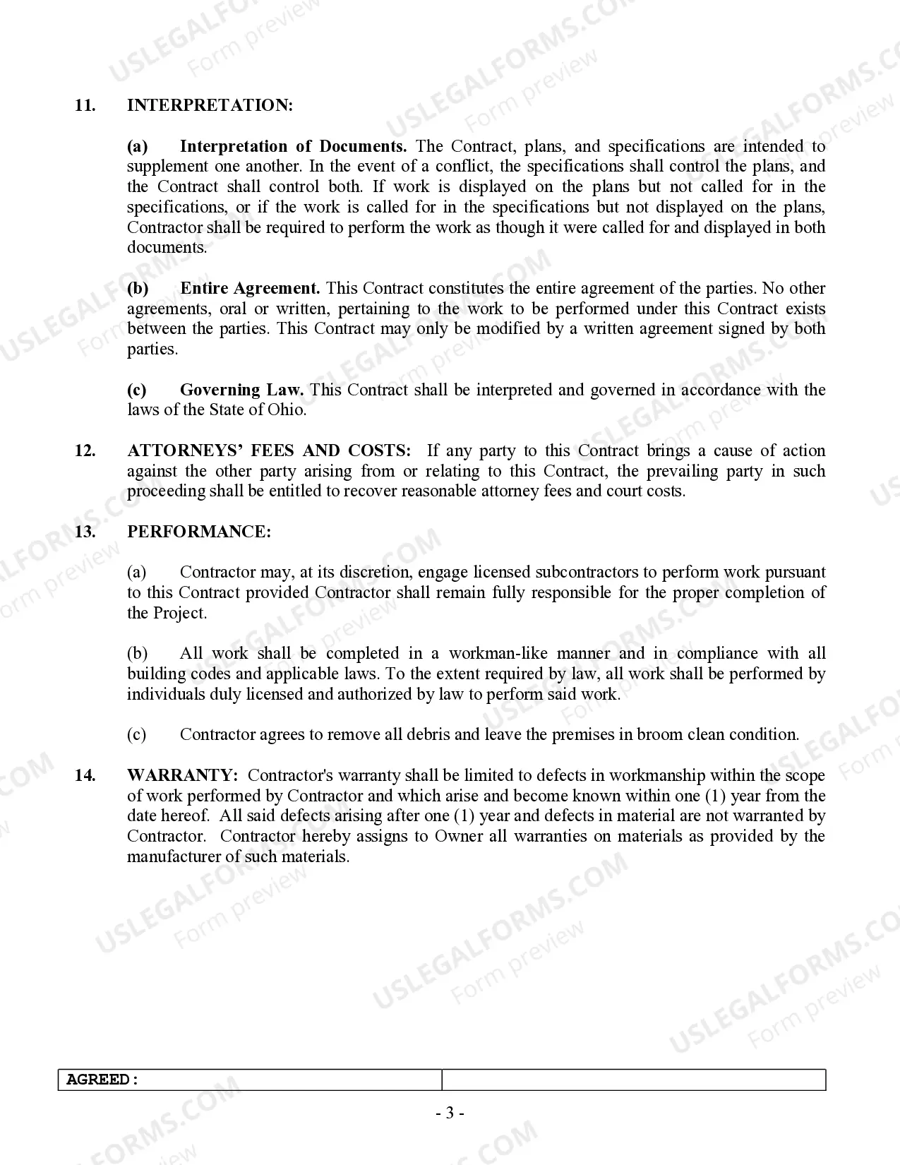 Preview Refrigeration Contract for Contractor