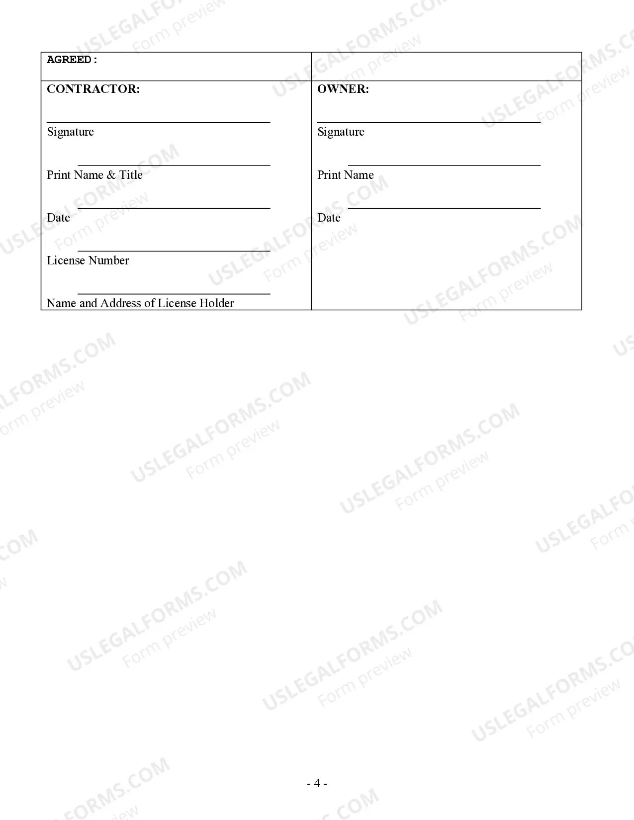 Preview Drainage Contract for Contractor
