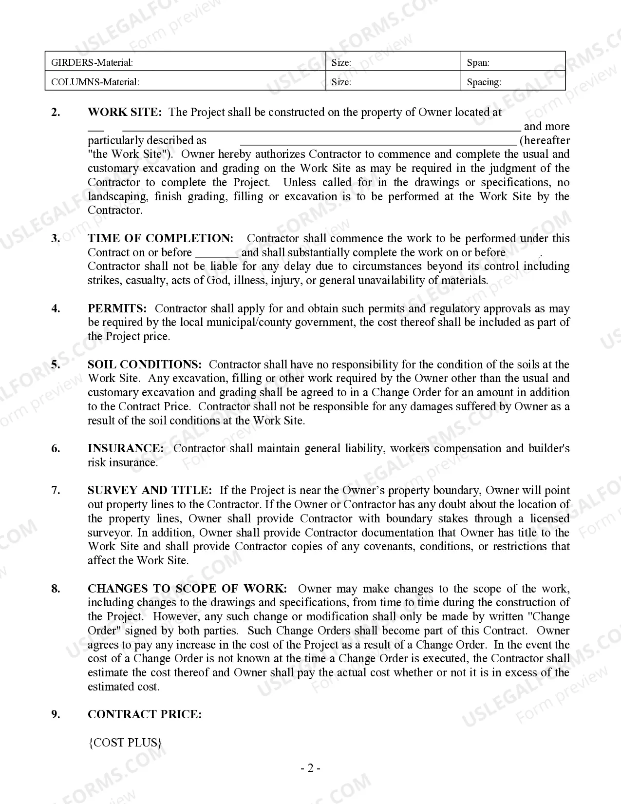 Preview Foundation Contract for Contractor