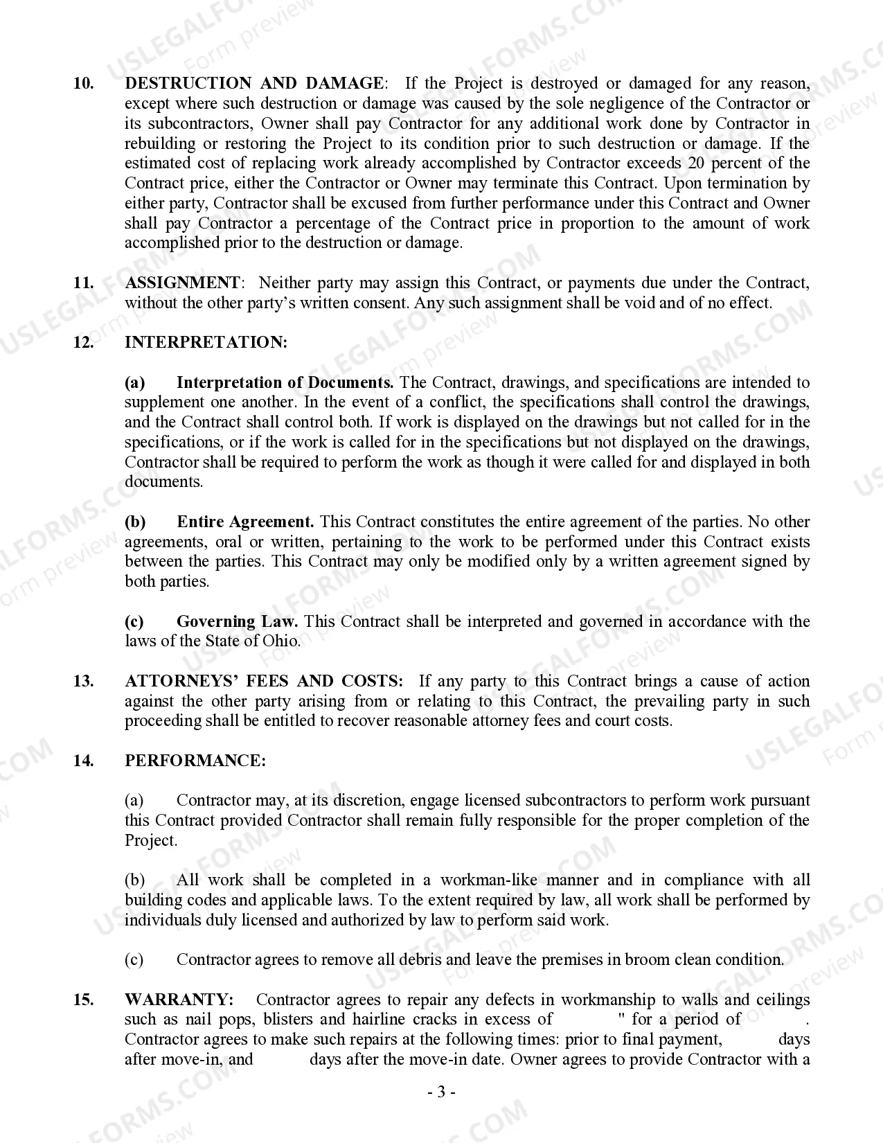 Preview Sheetrock Drywall Contract for Contractor