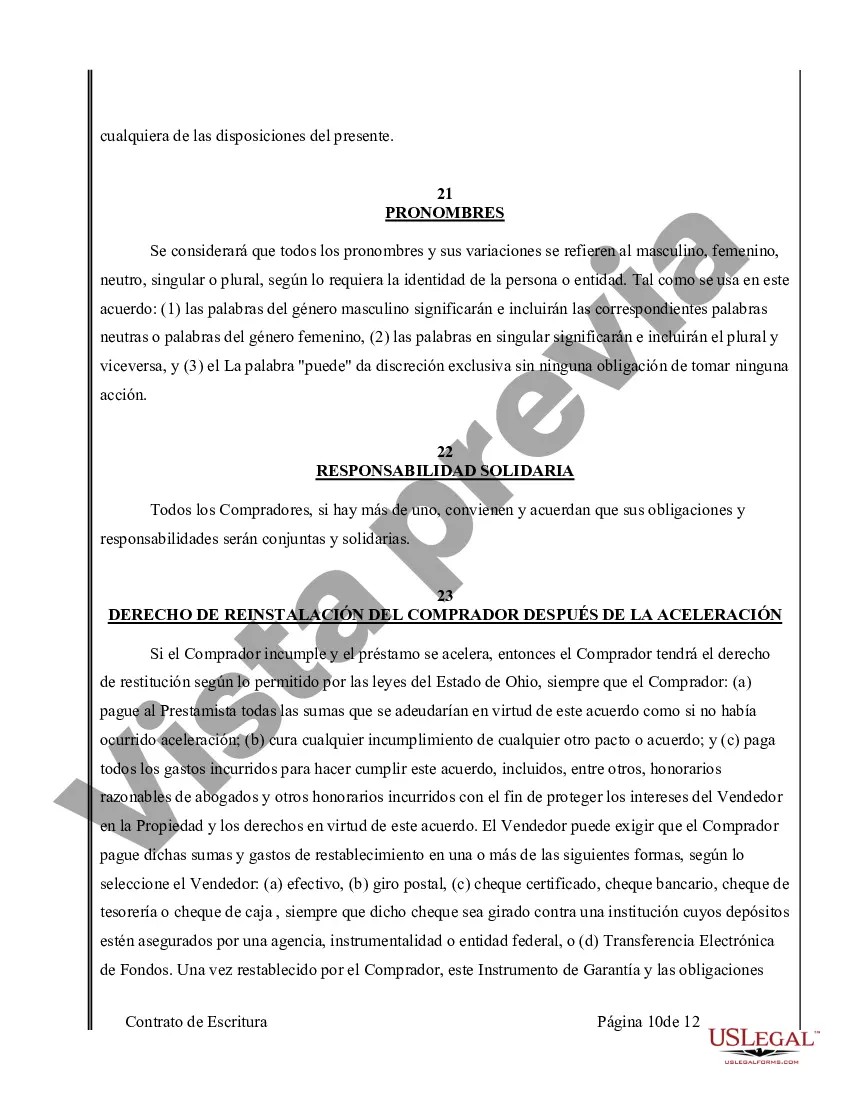 Preview Acuerdo o Contrato de Escritura de Venta y Compra de Bienes Raíces a/k/a Terreno o Contrato de Ejecución