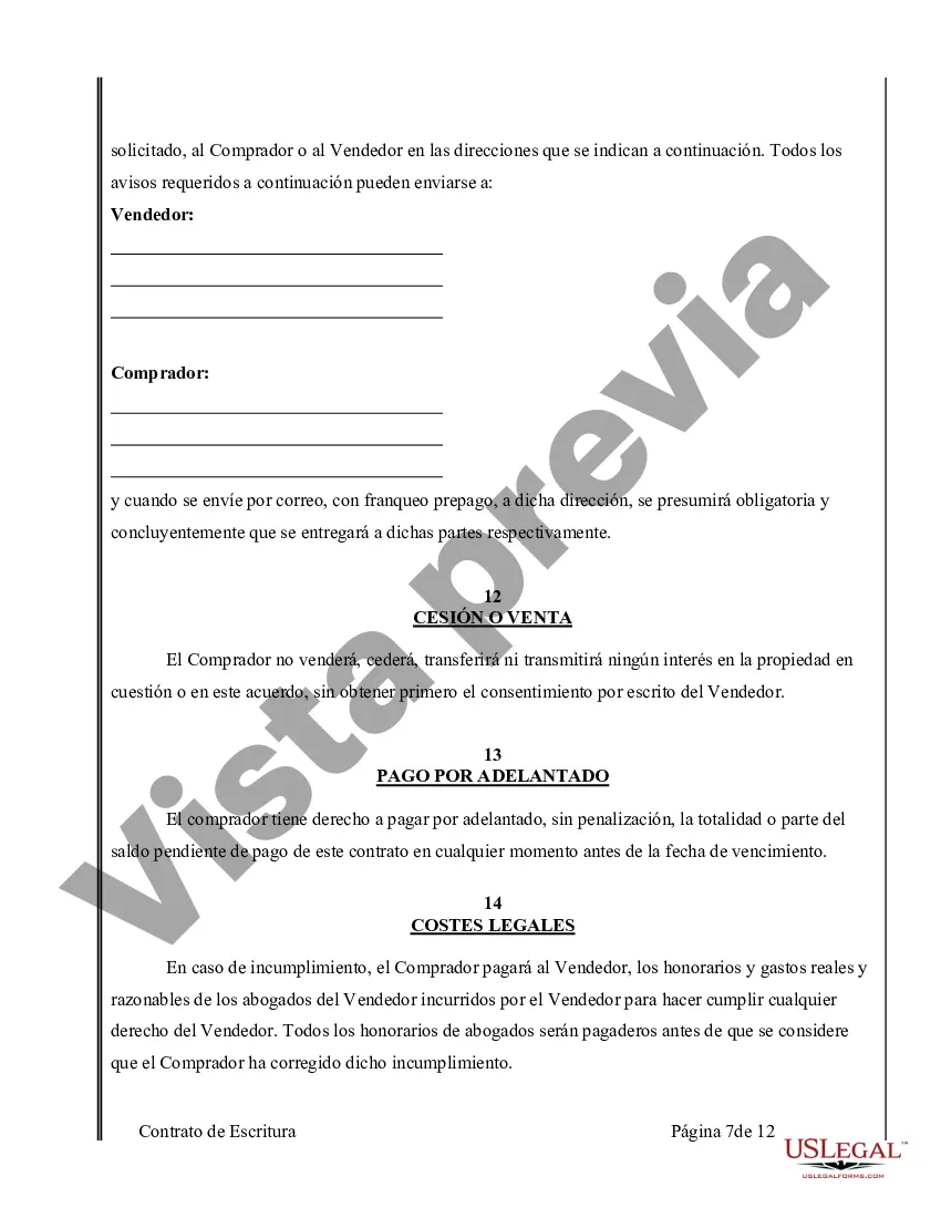 Preview Acuerdo o Contrato de Escritura de Venta y Compra de Bienes Raíces a/k/a Terreno o Contrato de Ejecución