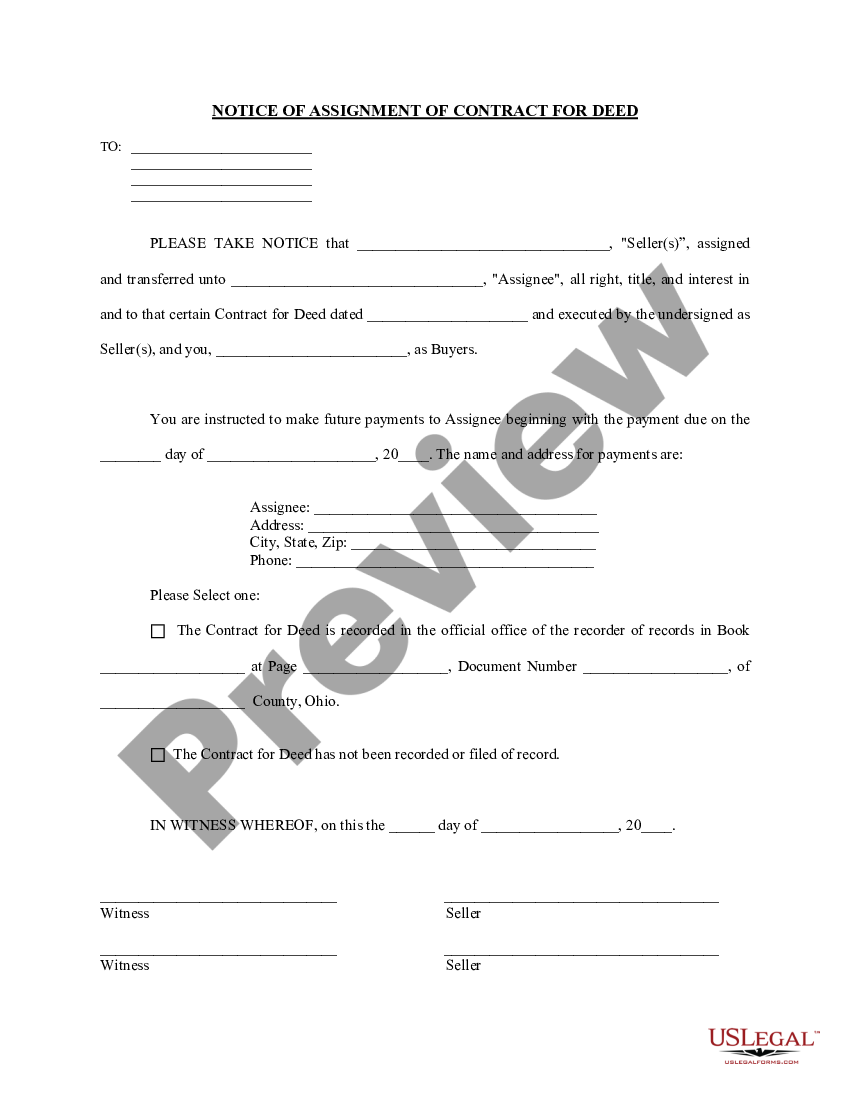 cincinnati-ohio-notice-of-assignment-of-contract-for-deed-assignment