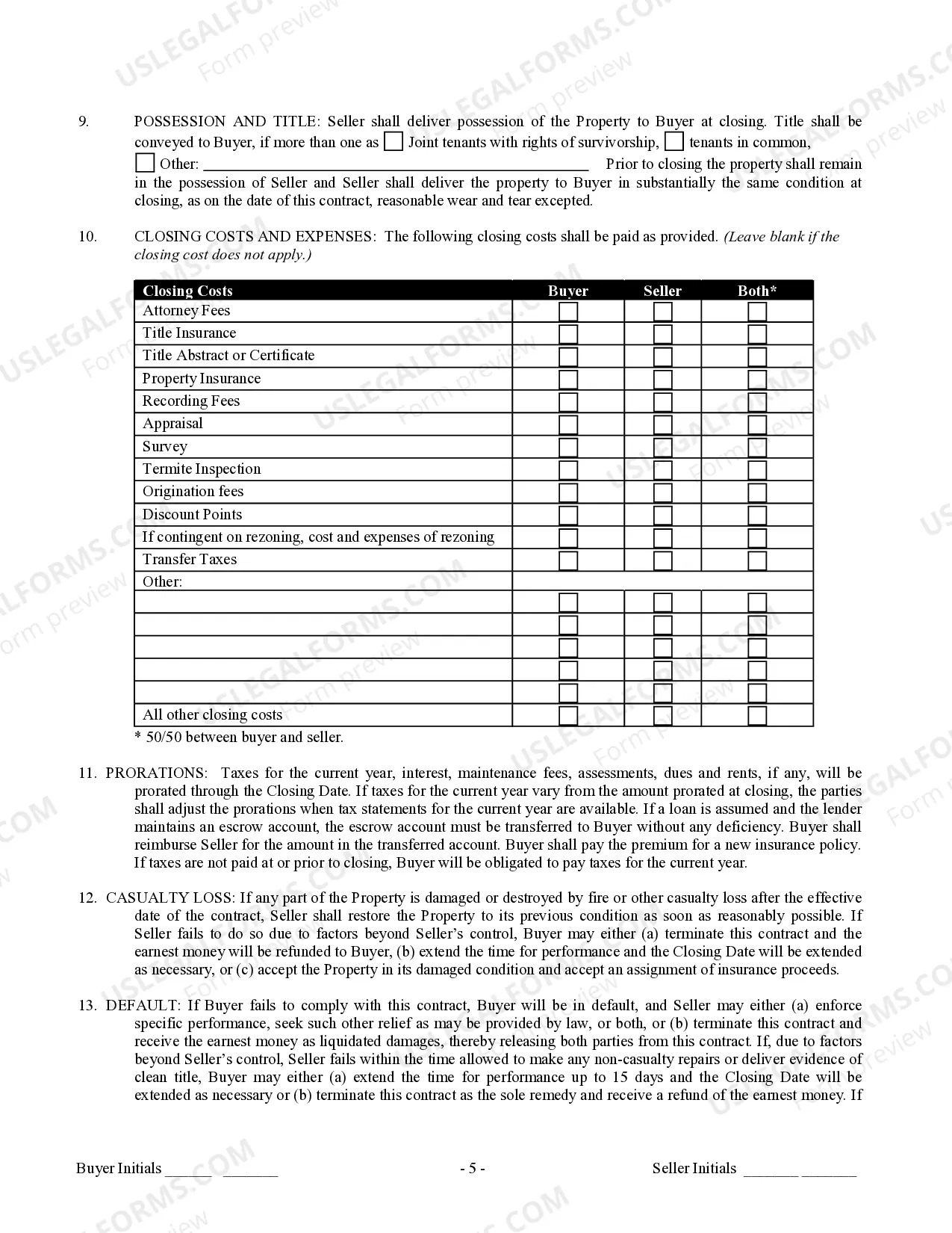 Preview Contract for Sale and Purchase of Real Estate with No Broker for Residential Home Sale Agreement