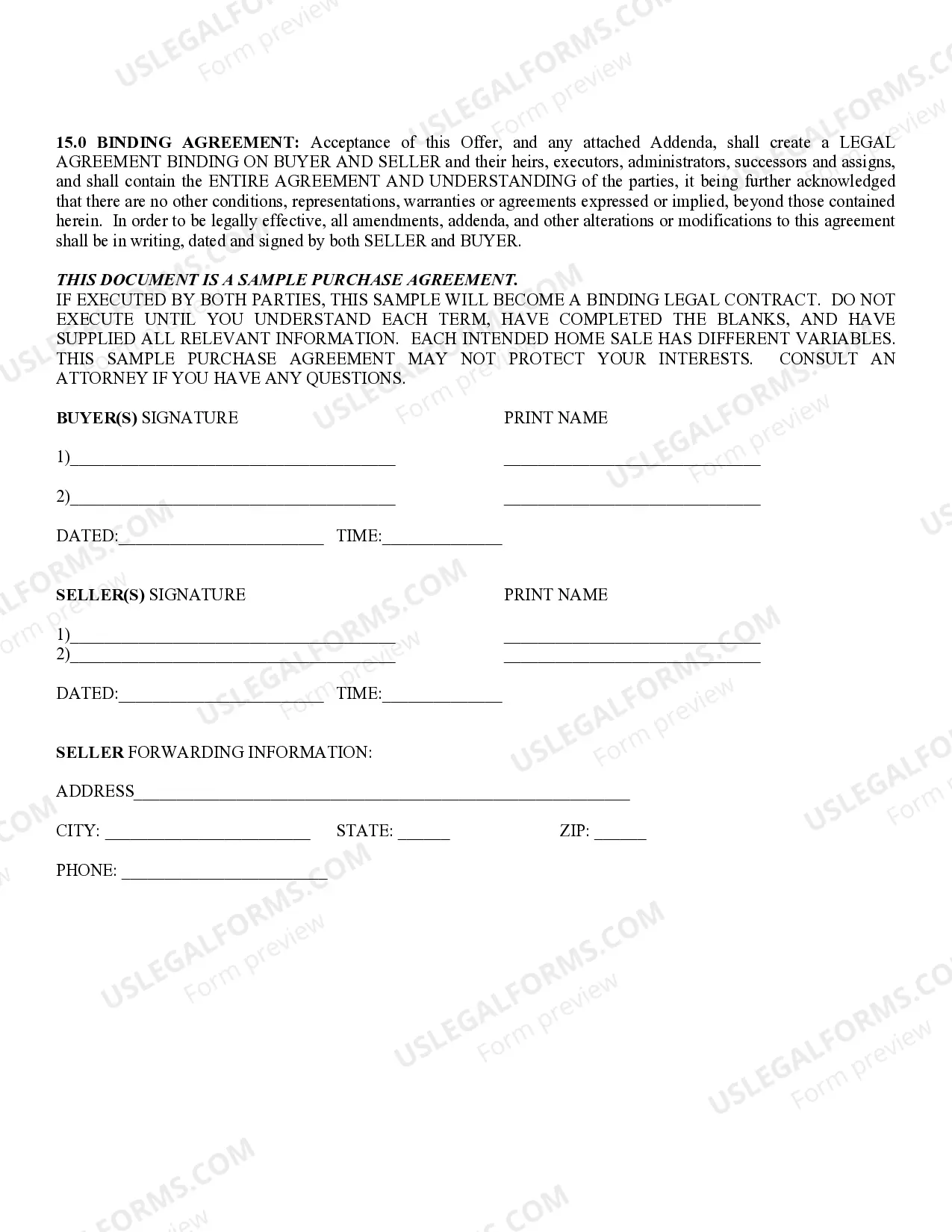 Preview Ohio Real Estate AS-IS Purchase Agreement
