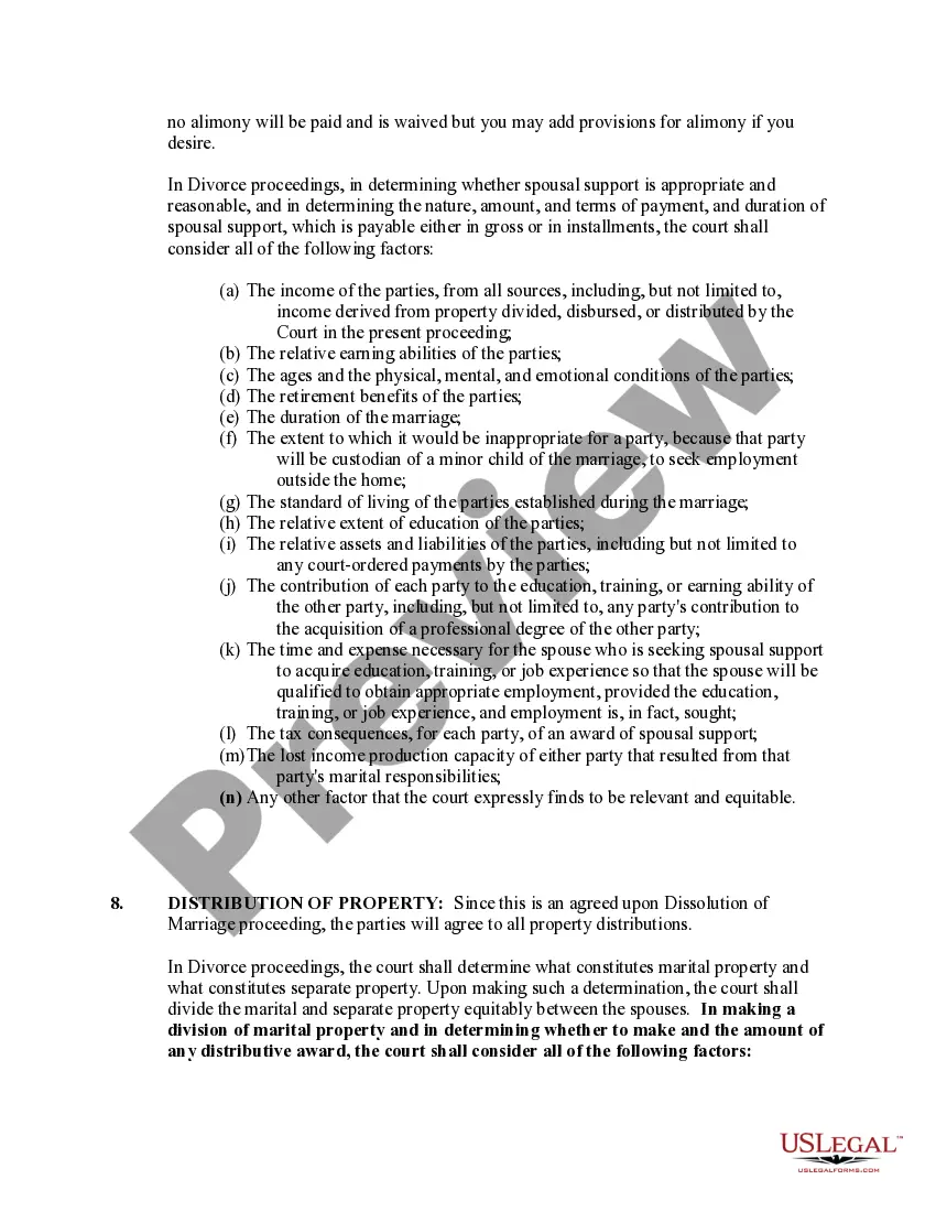 Preview Ohio No-Fault Agreed Uncontested Divorce Package for Dissolution of Marriage for Persons with No Children with or without Property and Debts