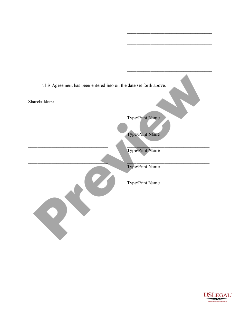 form Ohio Pre-Incorporation Agreement, Shareholders Agreement and Confidentiality Agreement preview