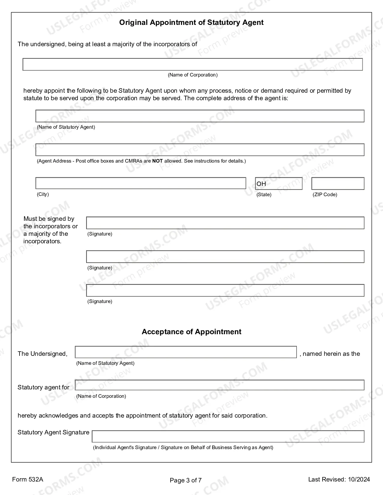 Preview Initial Articles of Incorporation for Domestic For-Profit Corporation
