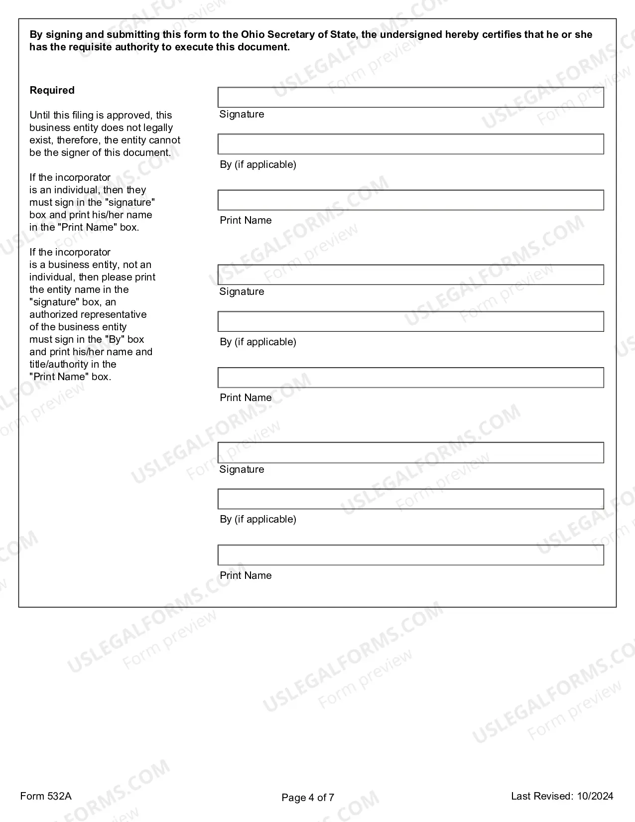 Preview Initial Articles of Incorporation for Domestic For-Profit Corporation