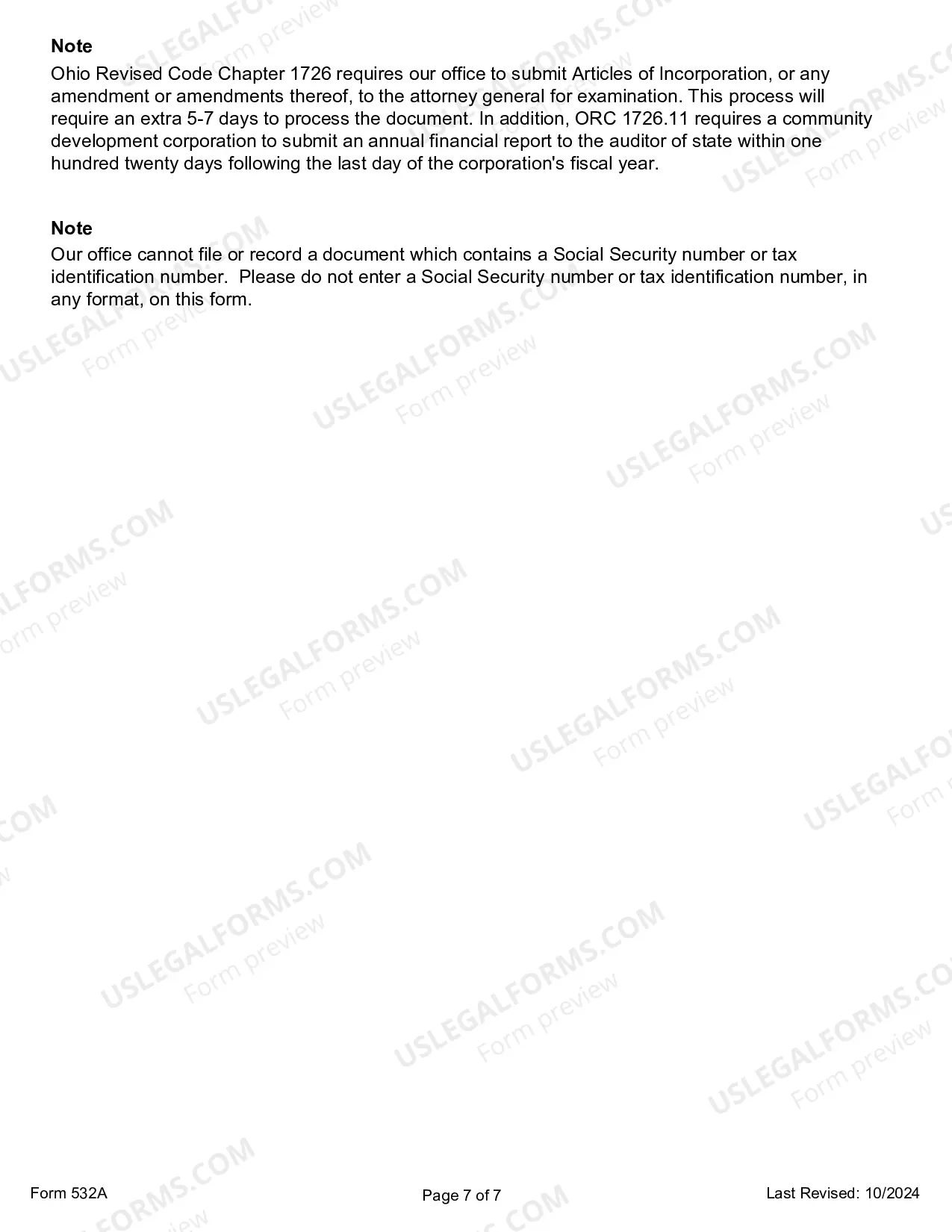 Preview Initial Articles of Incorporation for Domestic For-Profit Corporation