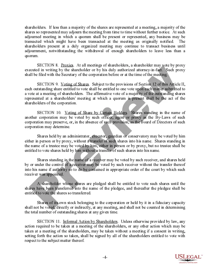 Preview Ohio Bylaws for Corporation