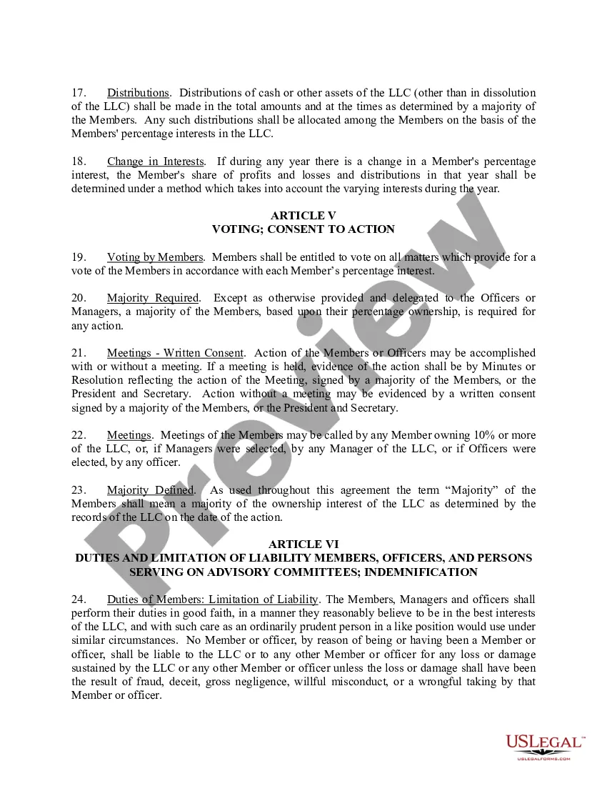 Get Limited Liability Company LLC Operating Agreement Preview Limited Liability Company LLC Operating Agreement