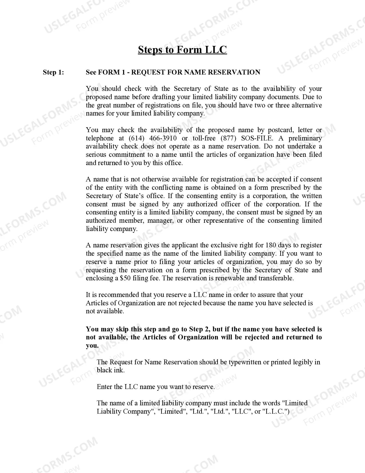 Preview Ohio Professional Limited Liability Company PLLC Formation Package