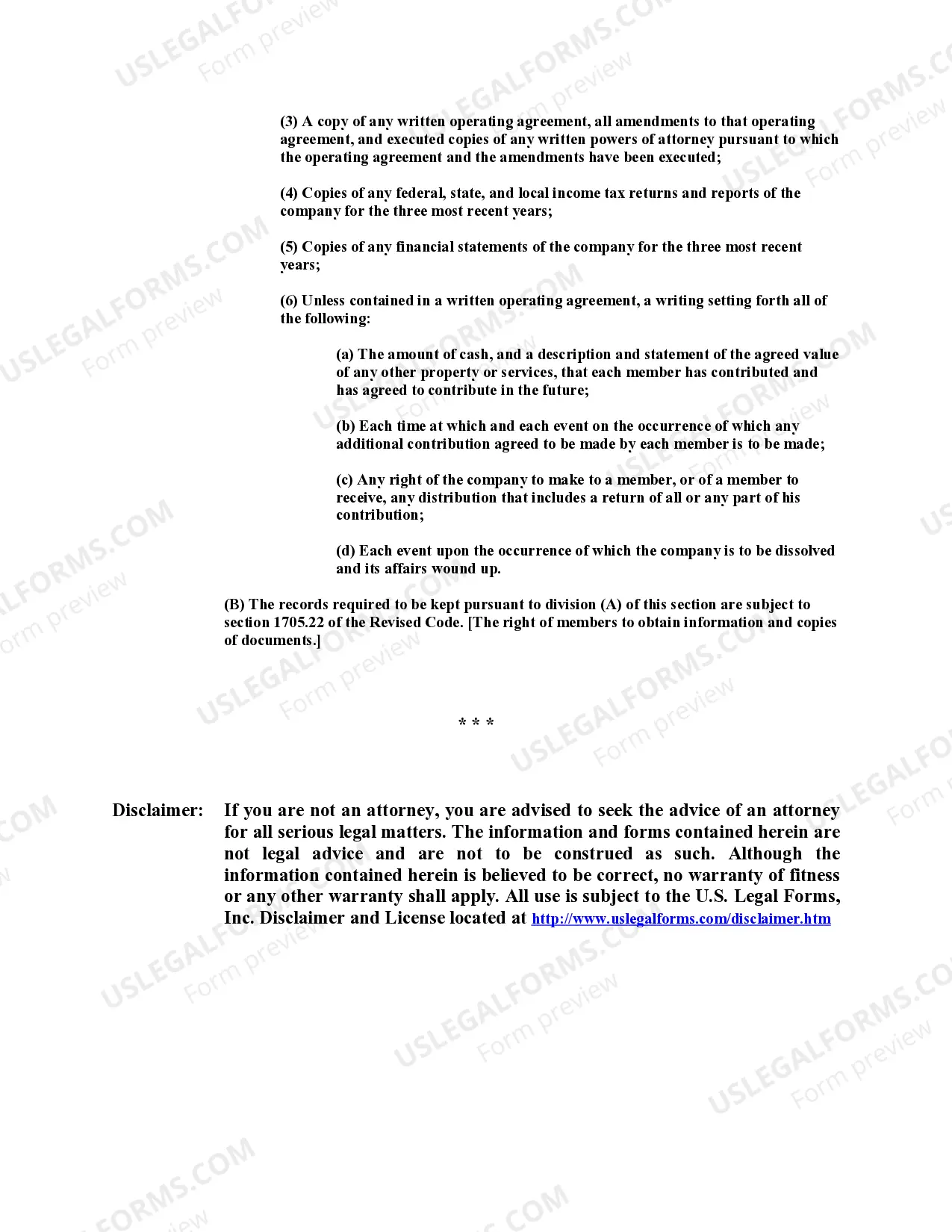 Preview Ohio Professional Limited Liability Company PLLC Formation Package