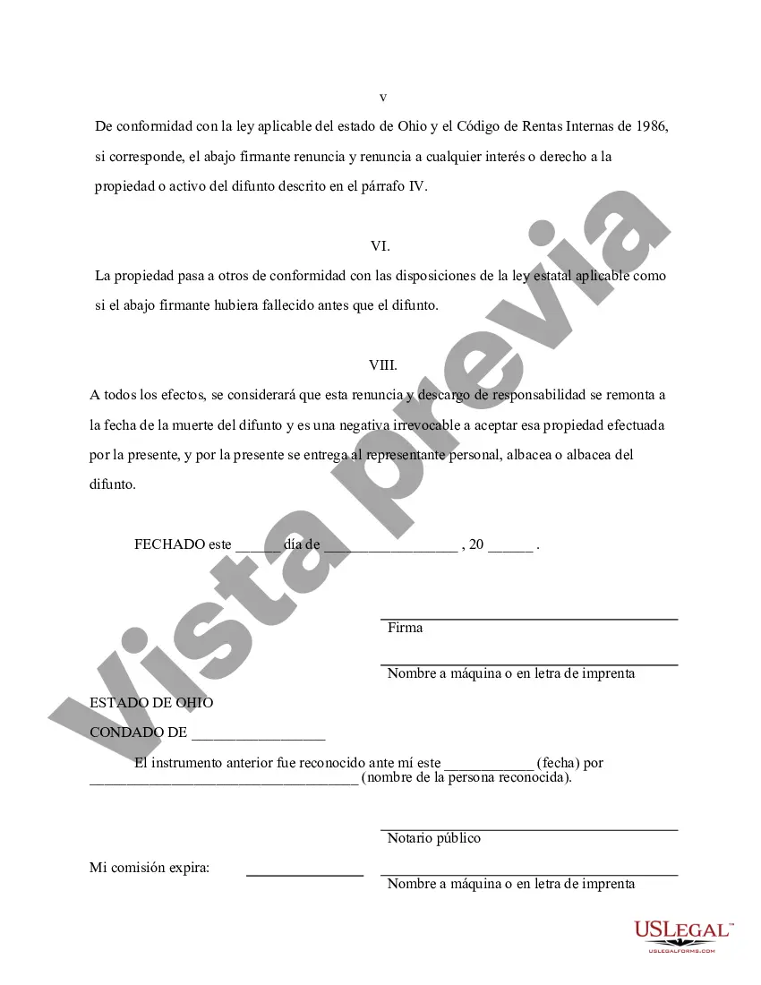 Preview Renuncia y renuncia de tenencia conjunta o interés de tenencia