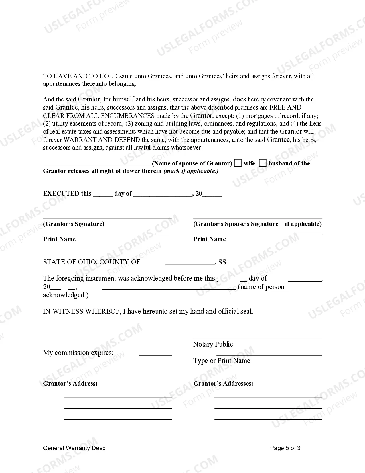 Preview General Warranty Deed from Individual to Husband and Wife