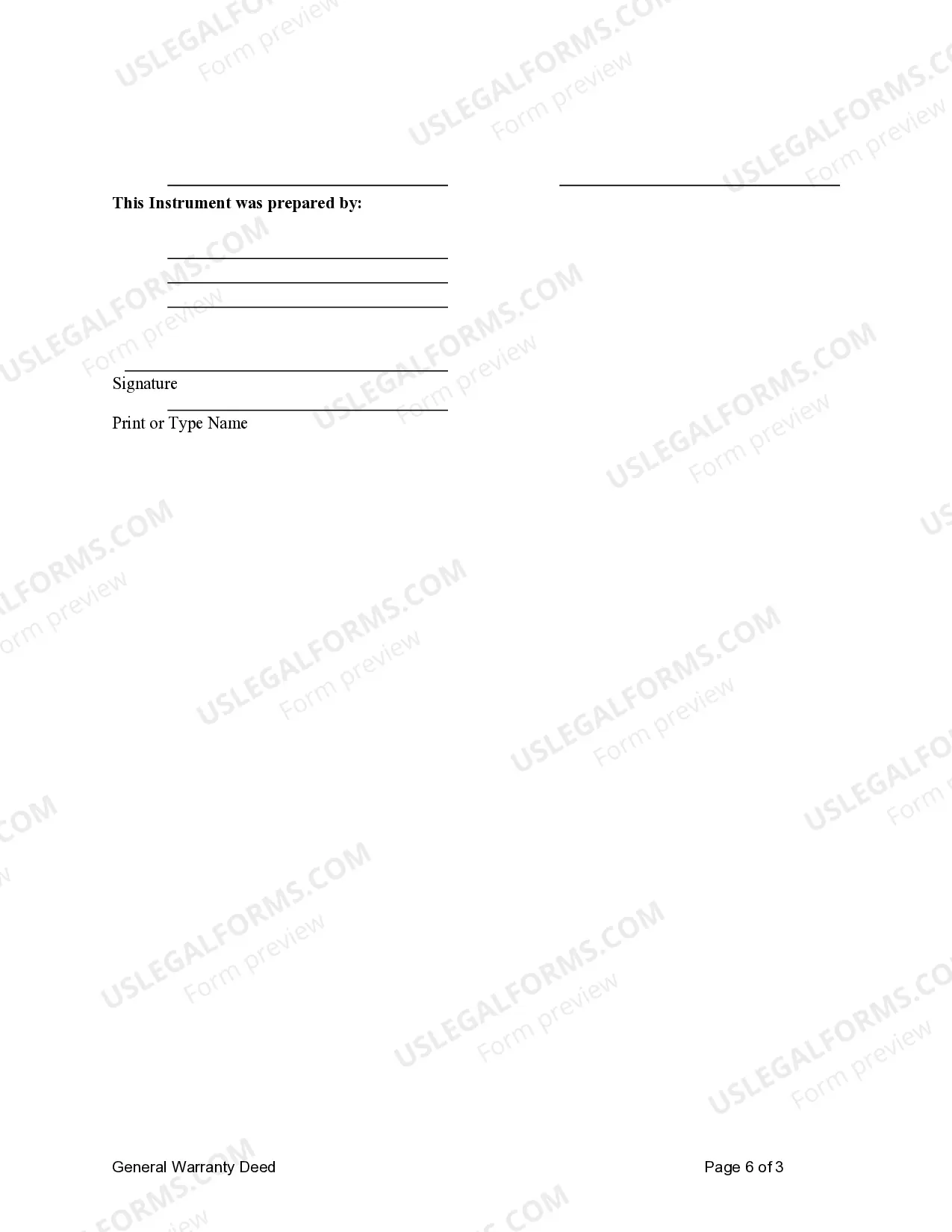 Preview General Warranty Deed from Individual to Husband and Wife