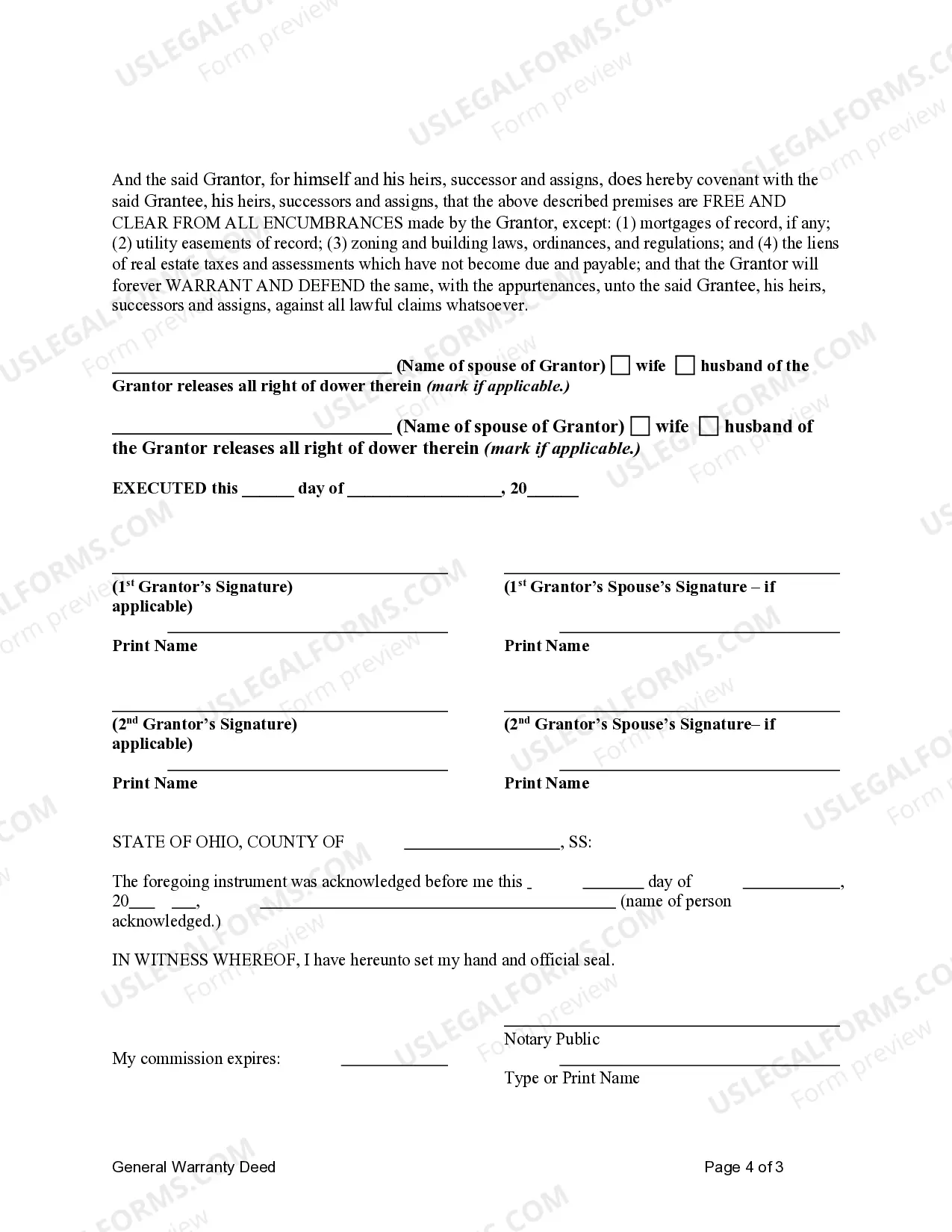 Preview General Warranty Deed from Husband and Wife to a Trust