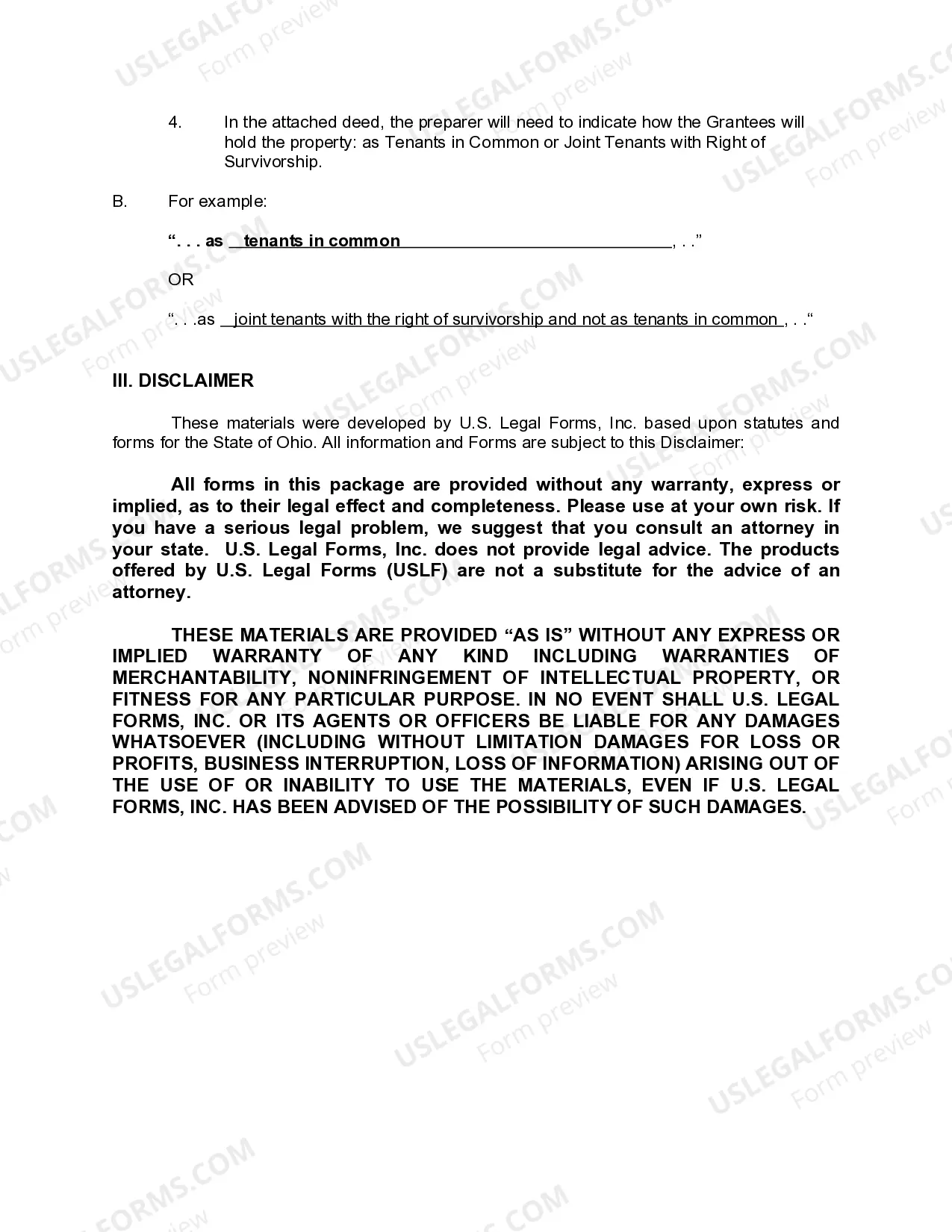 Preview Quitclaim Deed from Husband and Wife to Husband and Wife