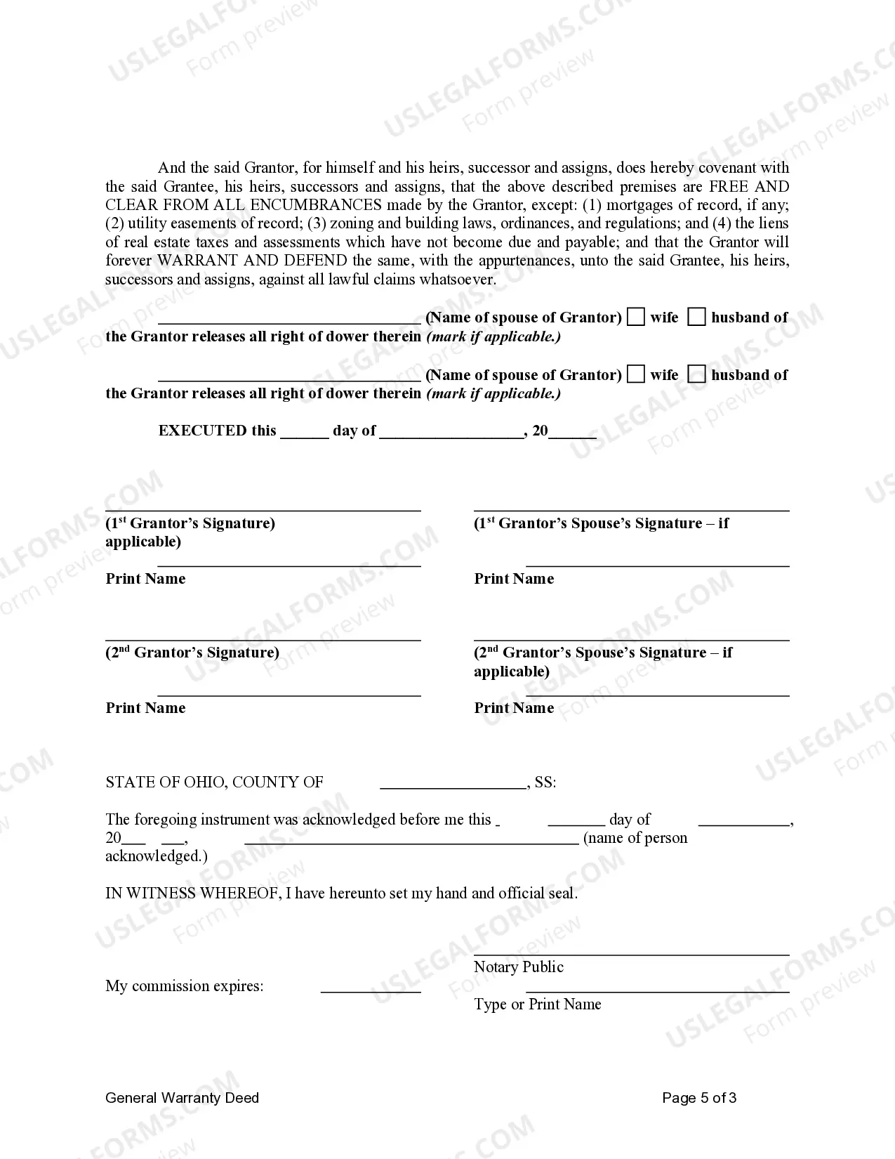 Preview General Warranty Deed from Husband and Wife to Husband and Wife