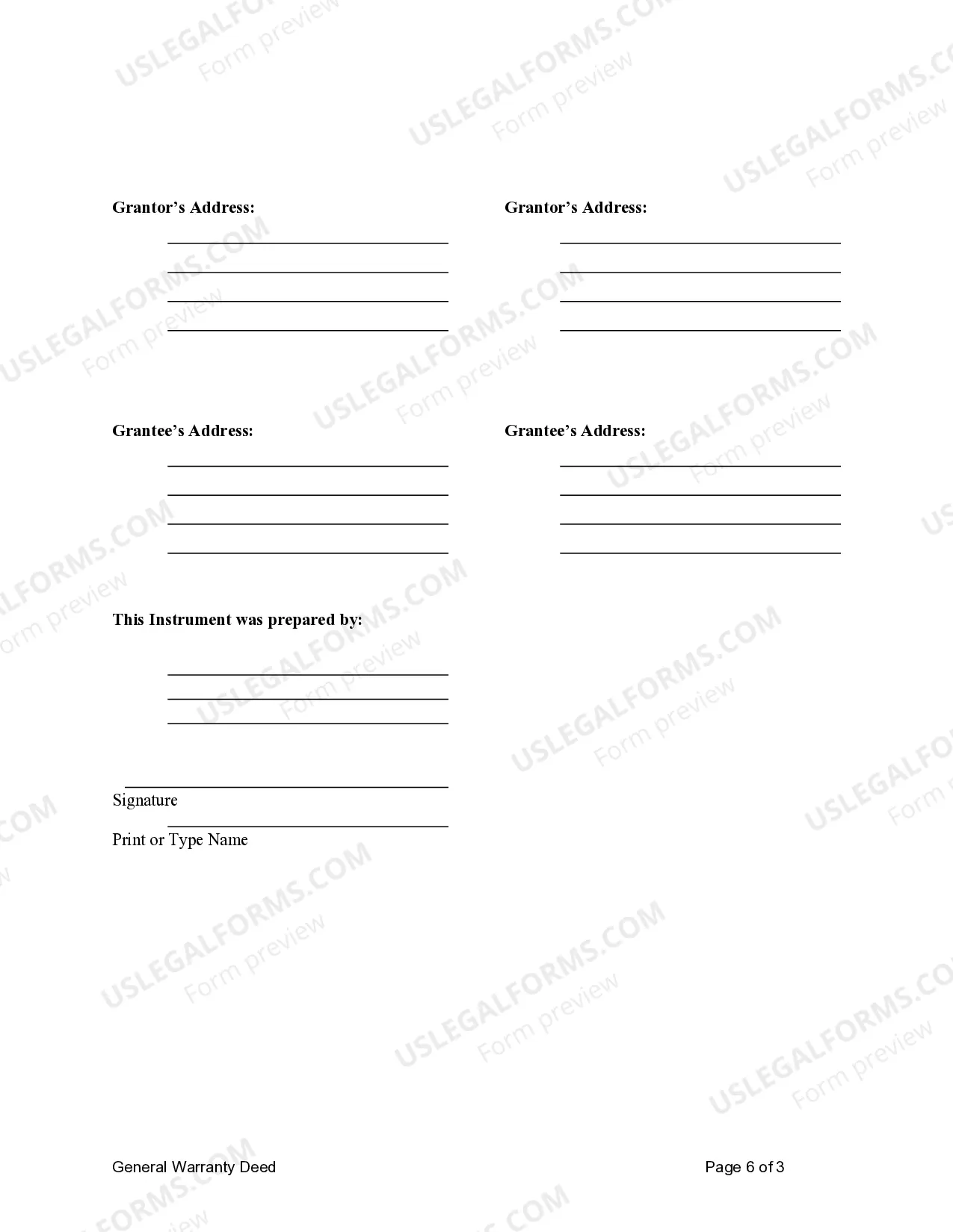 Preview General Warranty Deed from Husband and Wife to Husband and Wife