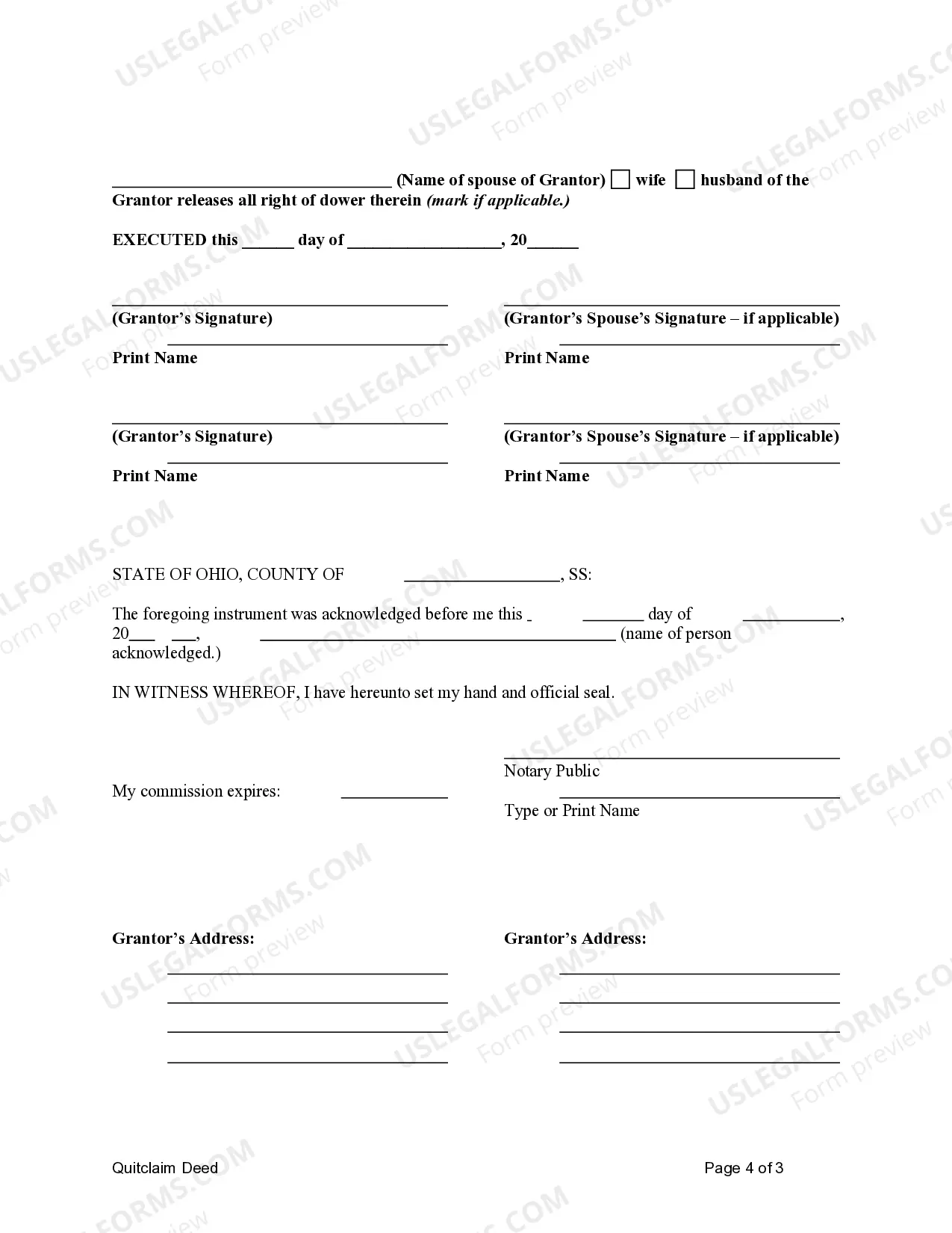 Preview Quitclaim Deed from Husband and Wife to an Individual