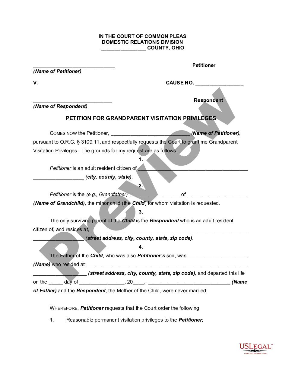 Filing For Grandparents Rights In Ohio US Legal Forms