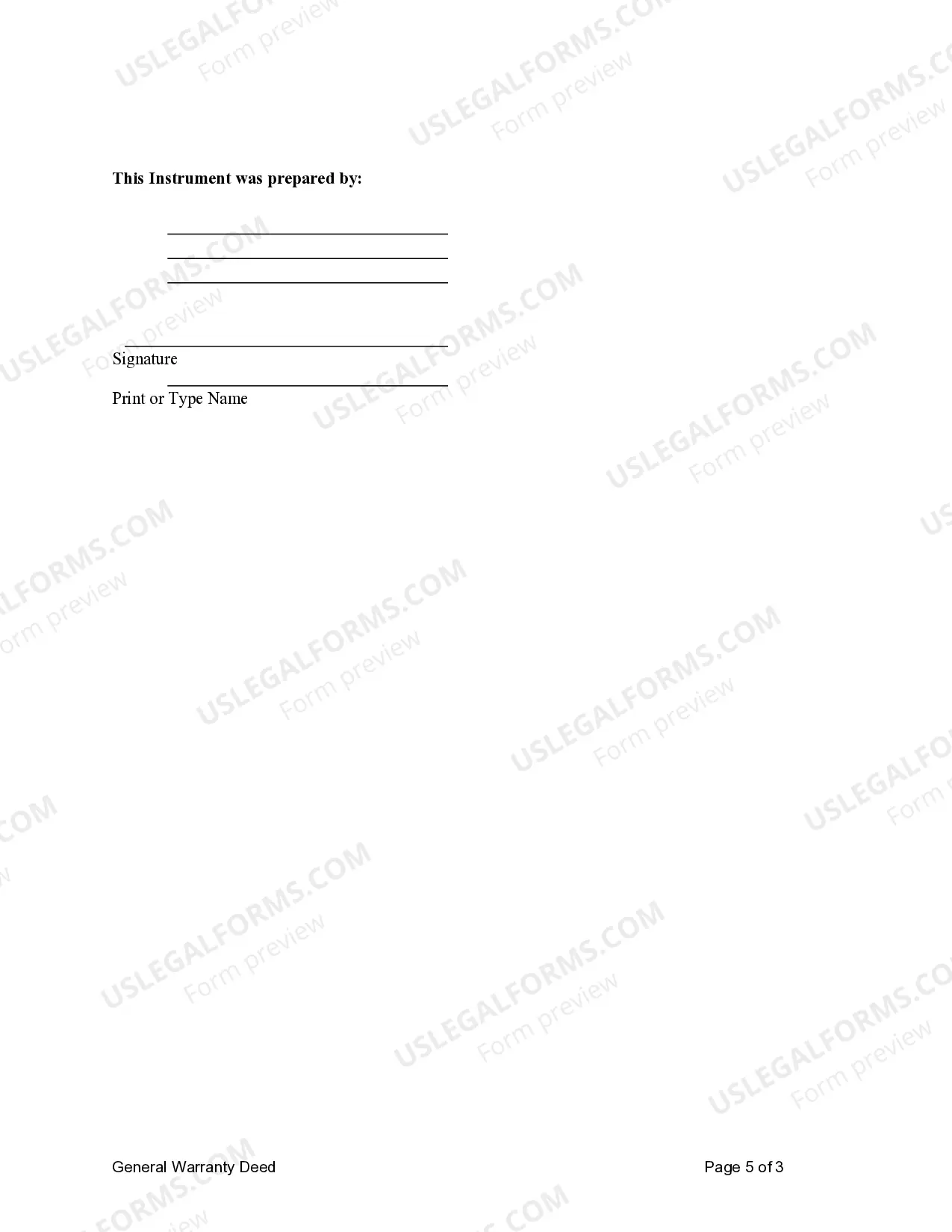 Preview General Warranty Deed from Individual to Individual