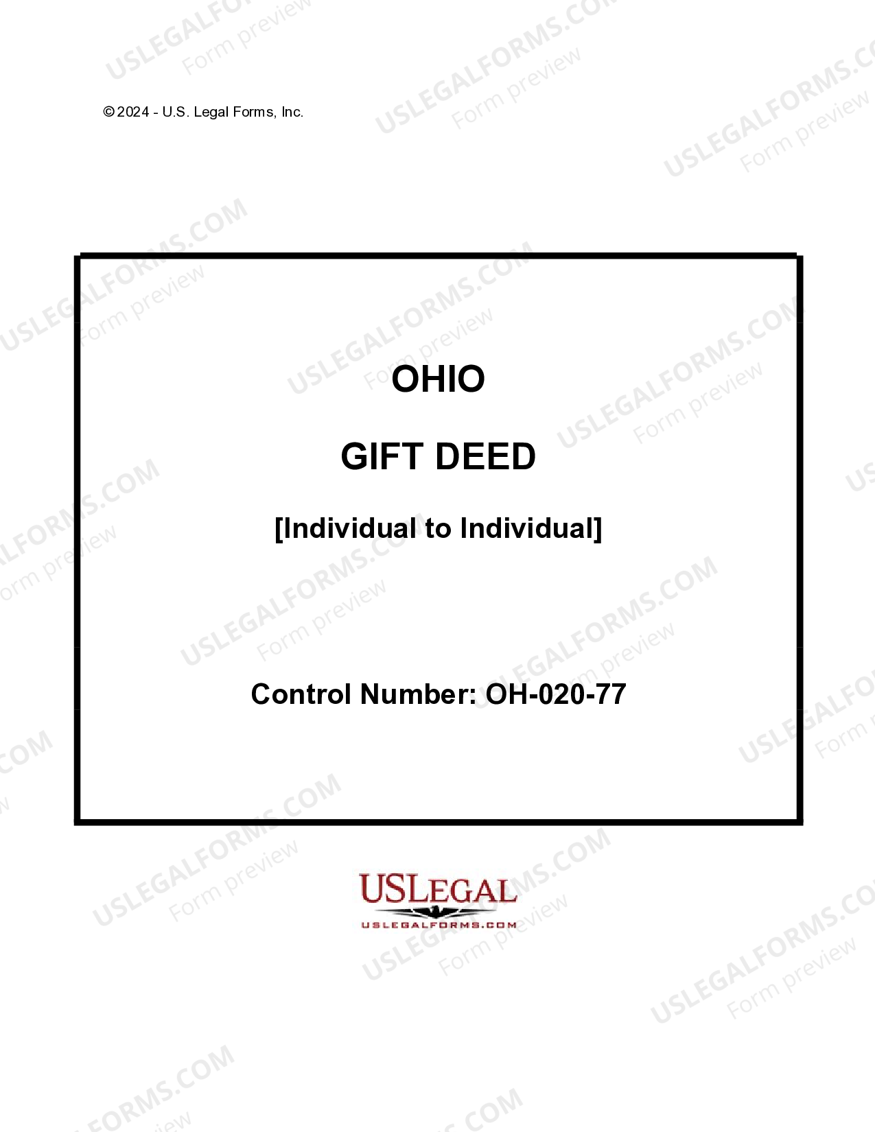 Franklin Ohio Gift Deed for Individual to Individual Gift Deed US