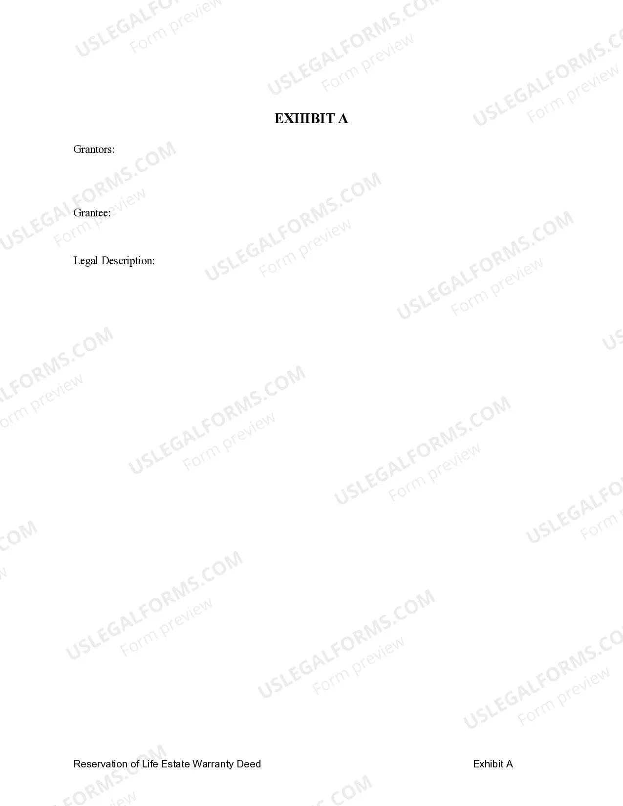 Preview Warranty Deed to Child Reserving a Life Estate in the Parents