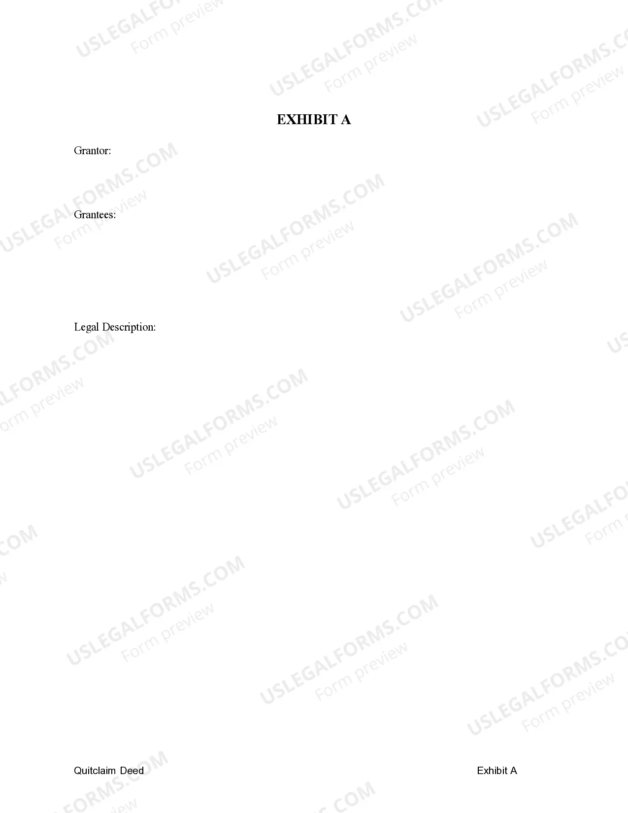 Preview Quitclaim Deed - One Individual to Three Individuals