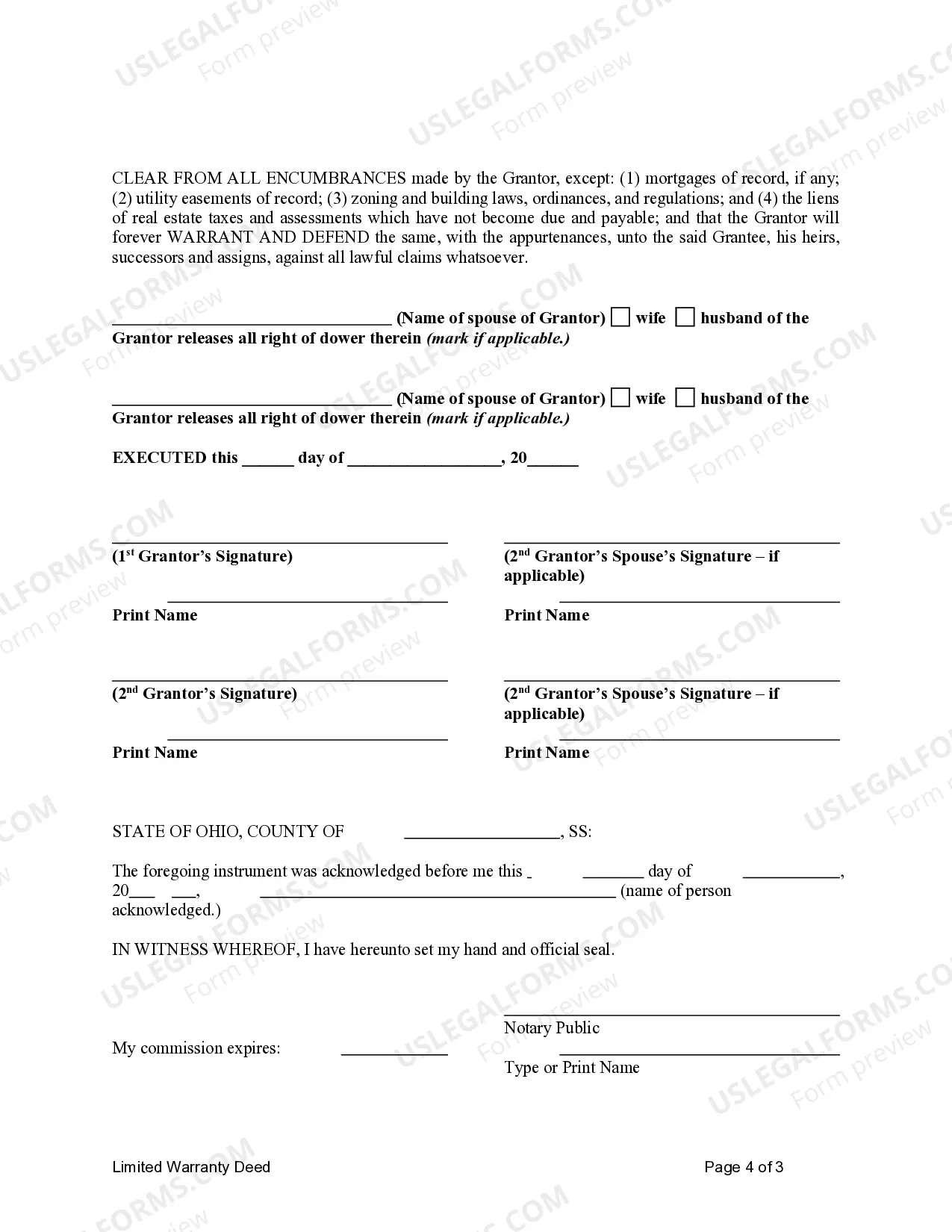 Preview Limited Warranty Deed - Husband and Wife to Individual