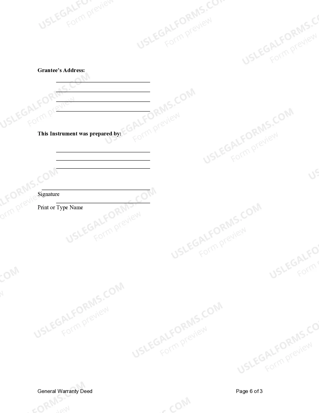 Preview General Warranty Deed - One Individual to Two Individuals