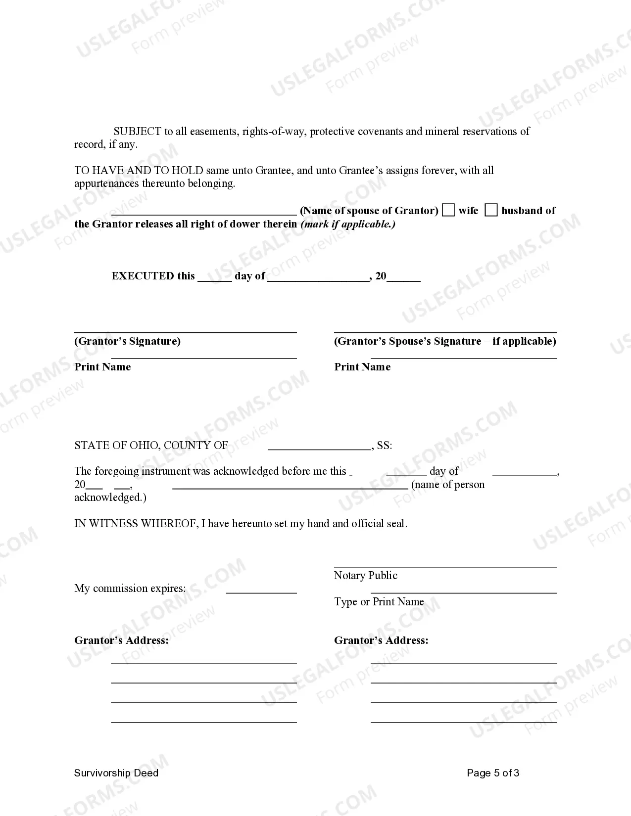 Preview Survivorship Deed - Individual to Two Individuals