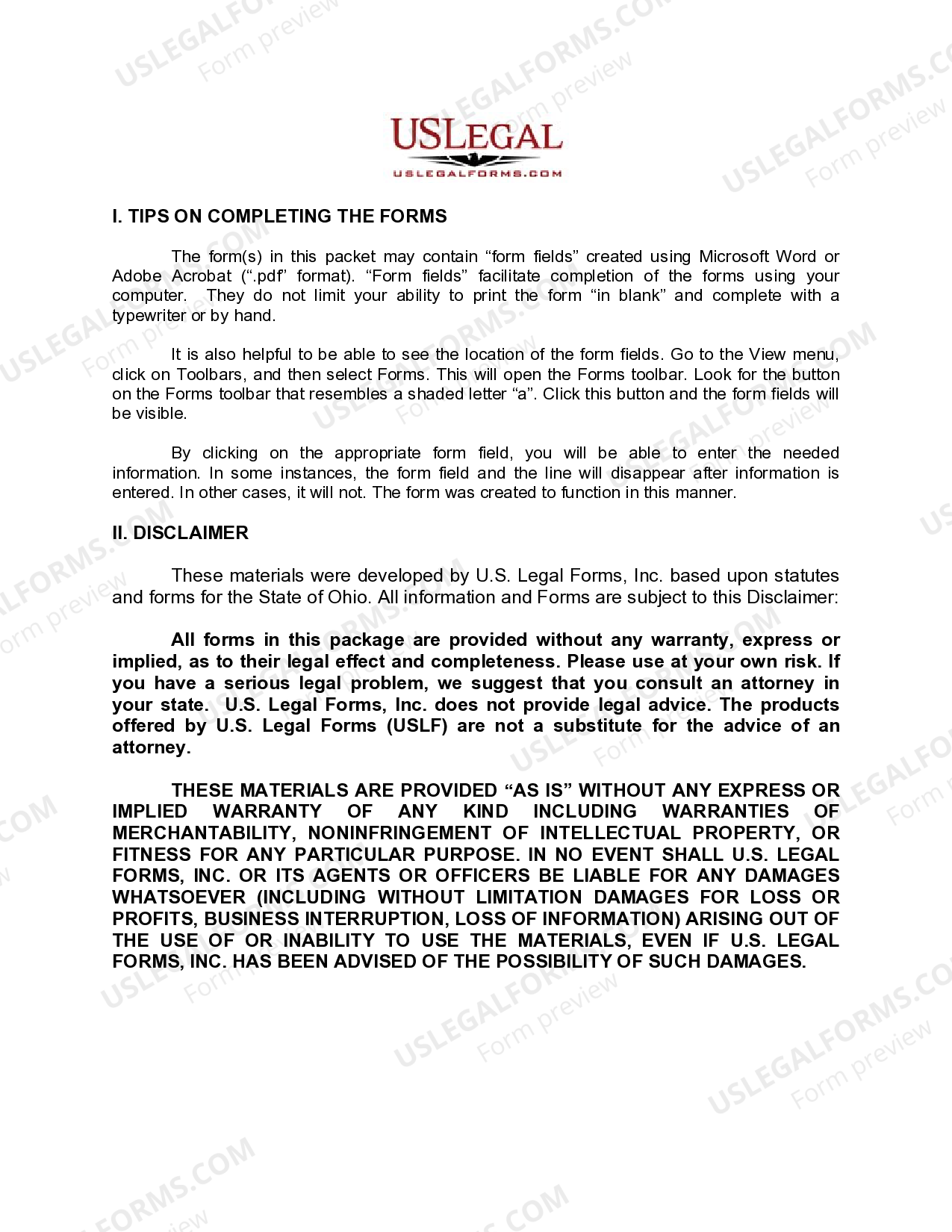 Ohio Quitclaim Deed - Individual to Trust - Quit Claim Deed Ohio | US Legal Forms