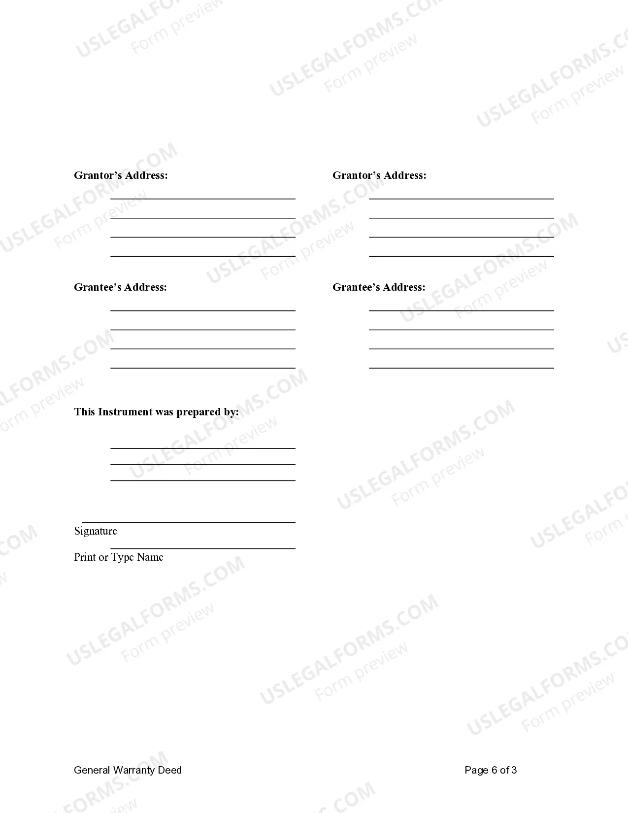 Preview General Warranty Deed from two Individuals to Husband and Wife