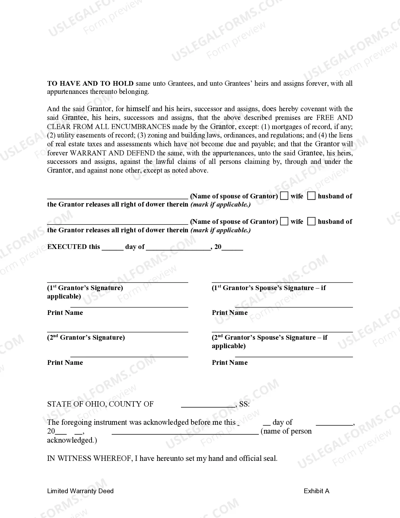 Preview Limited Warranty Deed from two Individuals to Husband and Wife