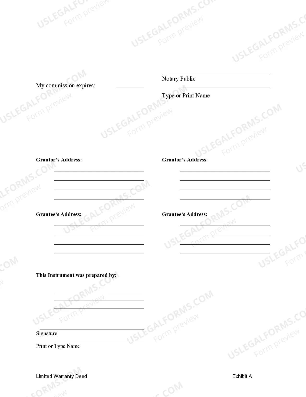 Preview Limited Warranty Deed from two Individuals to Husband and Wife