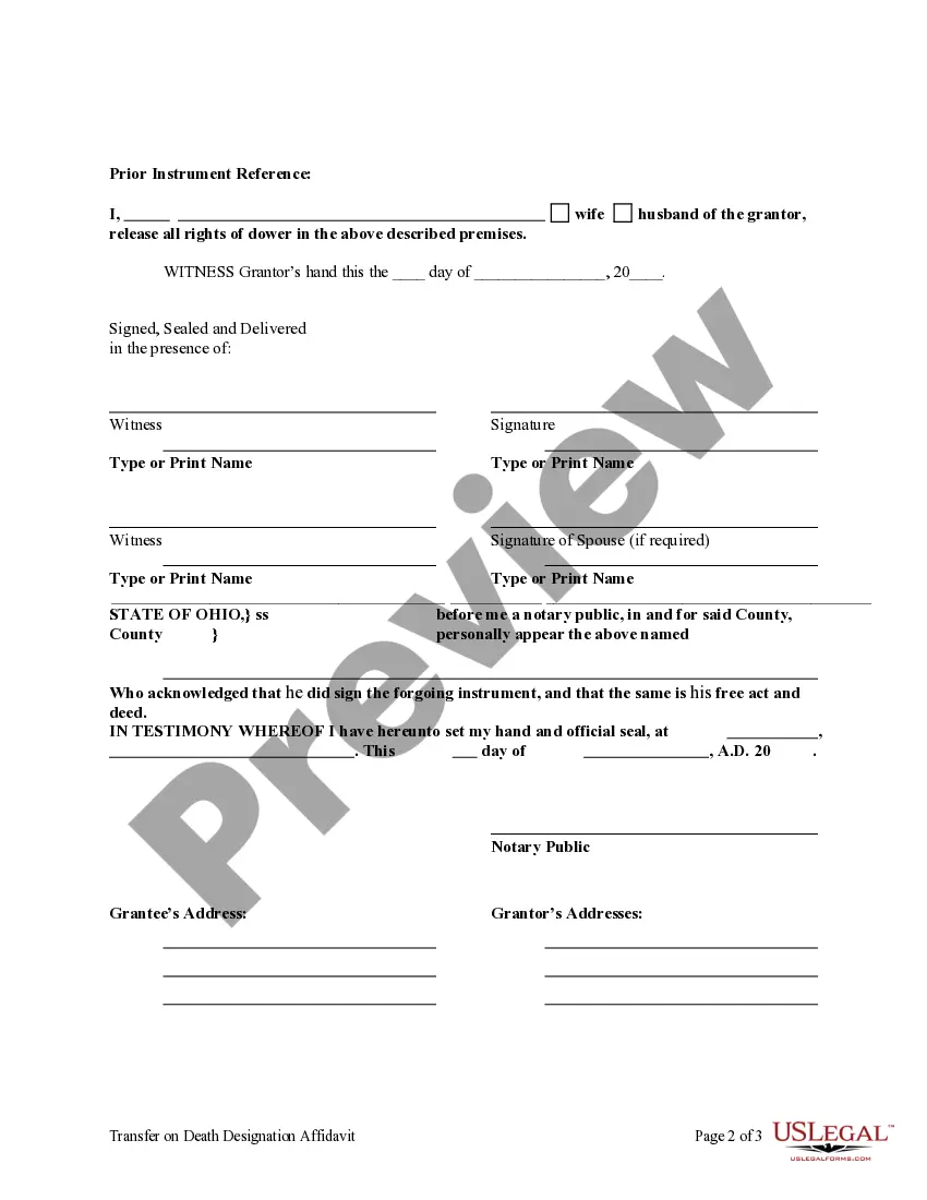Get Transfer on Death Designation Affidavit - TOD from Individual to Individual without Contingent Beneficiary Preview Transfer on Death Designation Affidavit - TOD from Individual to Individual without Contingent Beneficiary