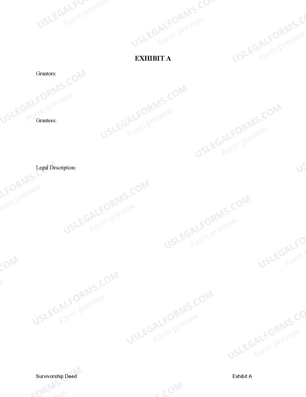 Preview Survivorship Deed from Four Individuals to Four Individuals