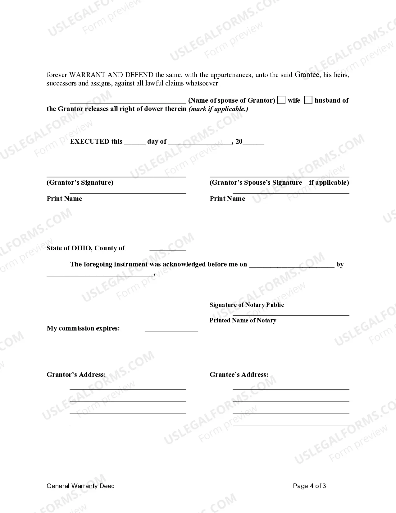 Preview General Warranty Deed - Life Estate - Individual to Individual