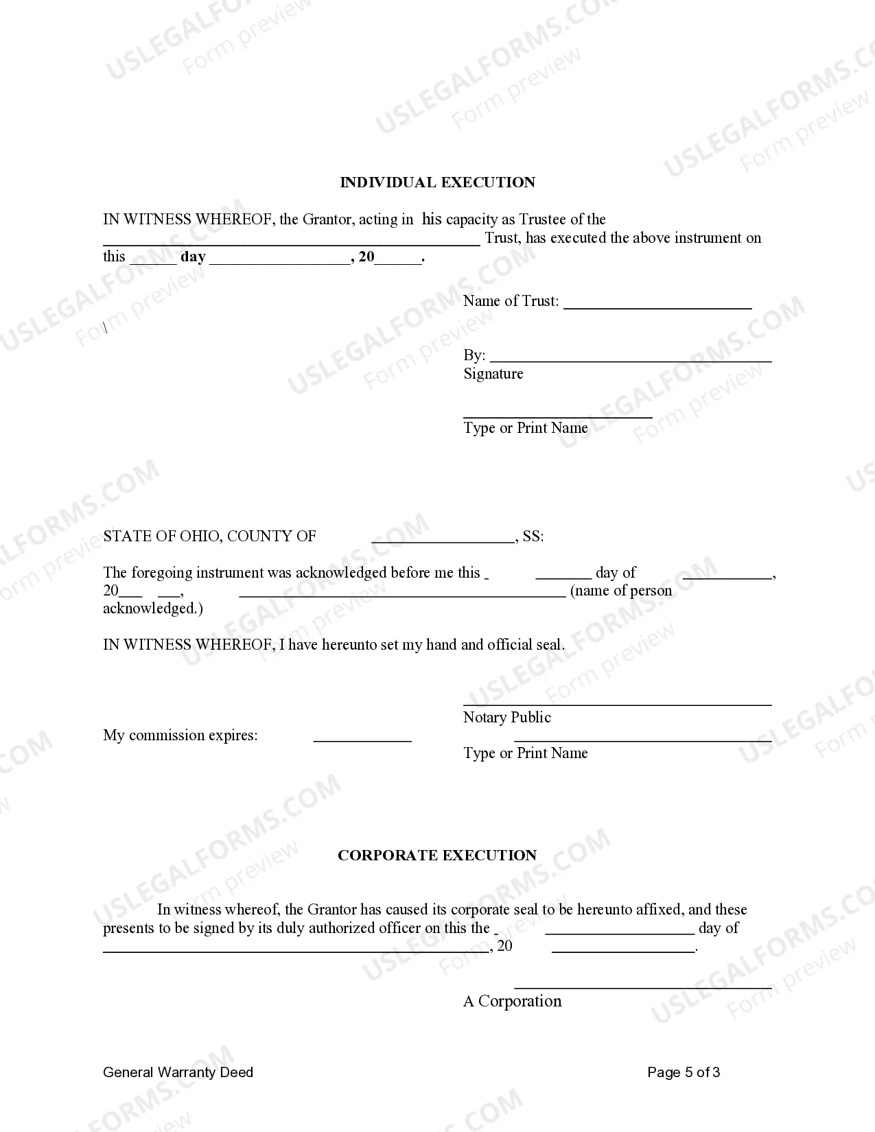 Preview General Warranty Deed - Trust to Two Individuals