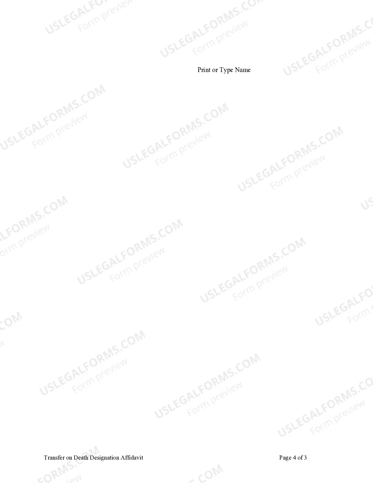 Preview Transfer on Death Designation Affidavit - TOD from Two Individuals to One Individual