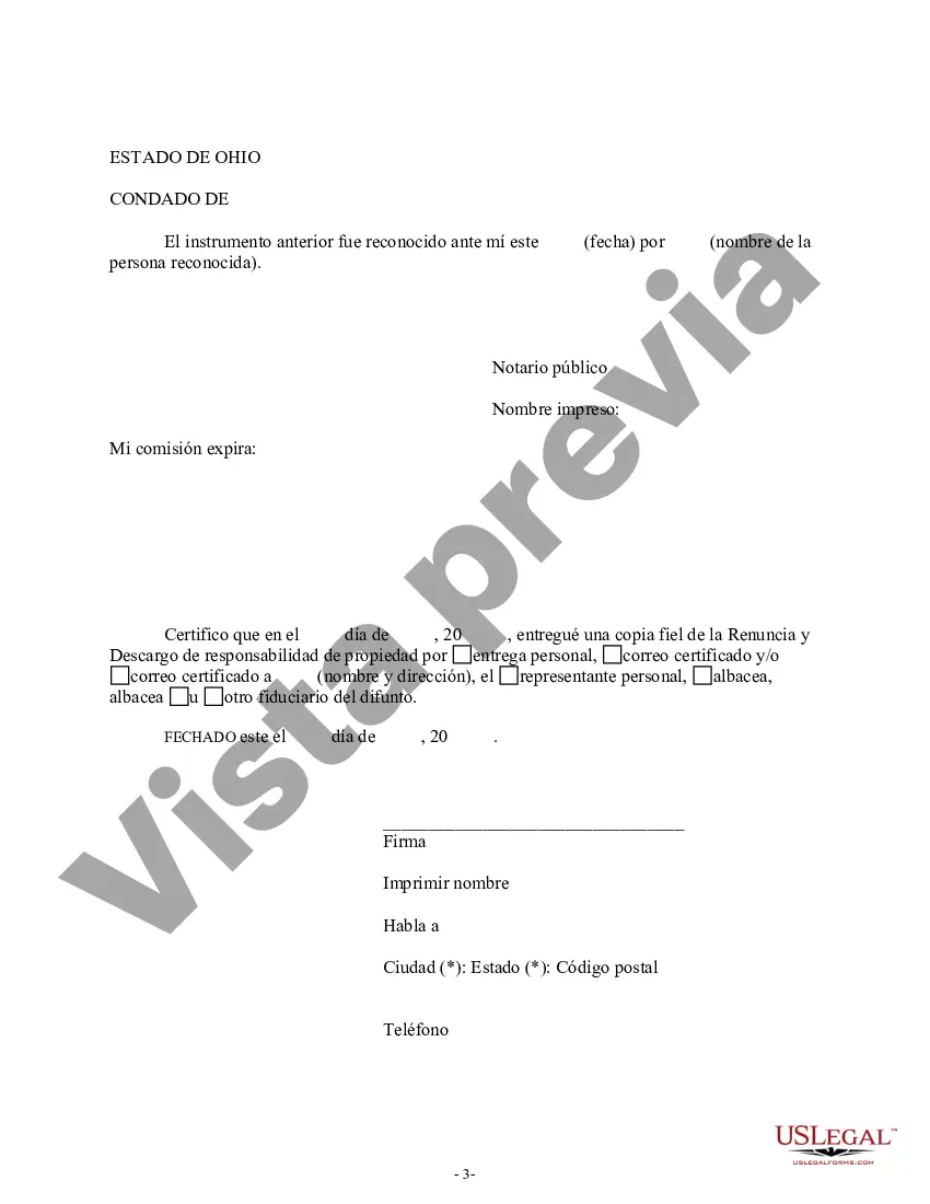 Preview Renuncia y Deslinde de Bienes recibidos por Sucesión Intestada