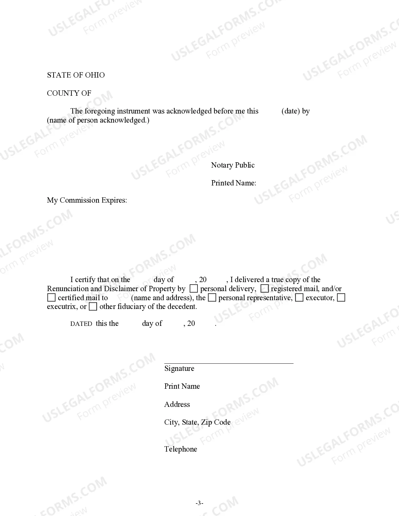 Preview Renunciation And Disclaimer of Property received by Intestate Succession